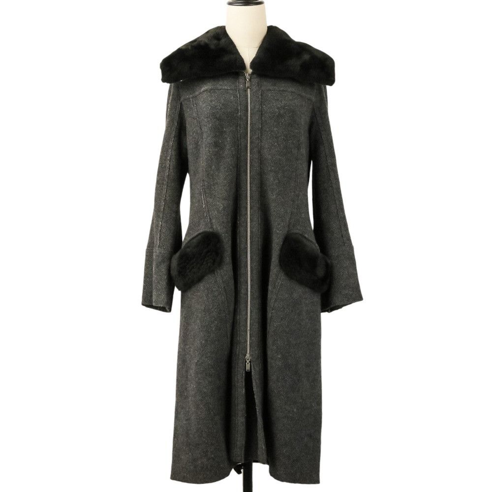 Other Other FOXEY Nutria Fur Wool Silk Cashmere Knit Long Coat Textile Outerwear 37782 DUTY FREE for USA Size ONE SIZE - 1 Thumbnail
