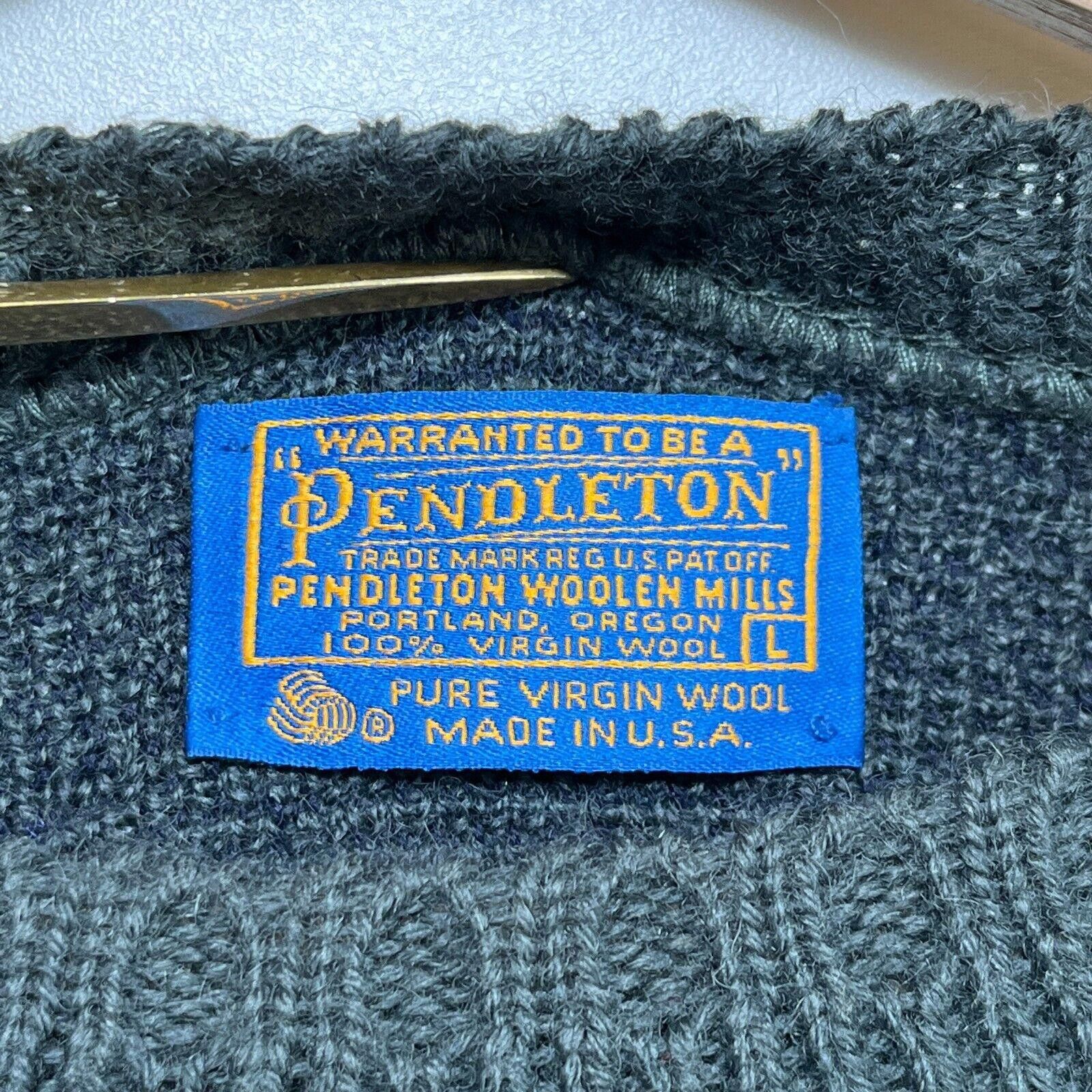 Pendleton × Vintage Vintage 90s Pendleton Wool Knitted Sweater L Geometric Size US L / EU 52-54 / 3 - 7 Thumbnail