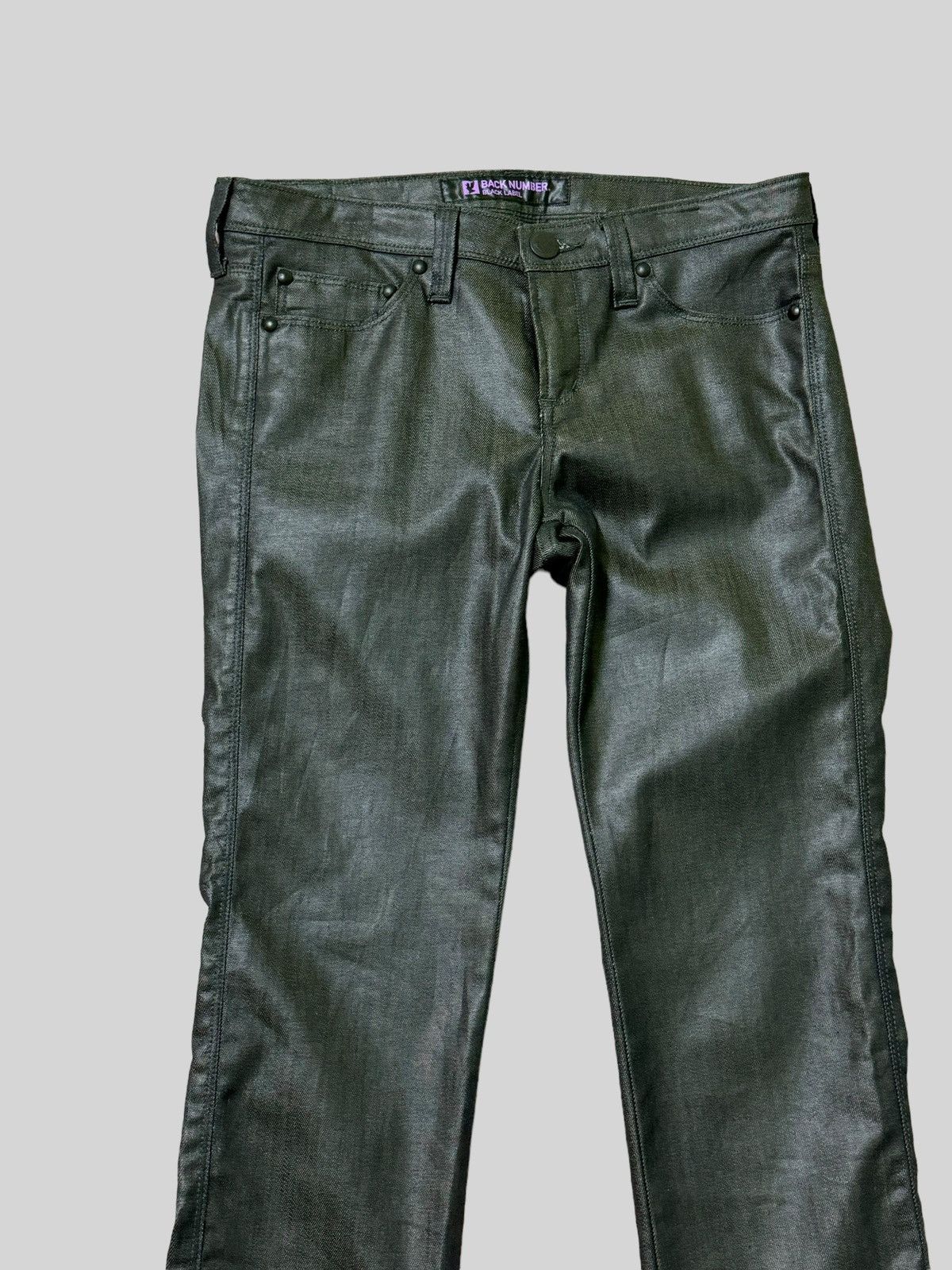 Designer × Japanese Brand × Vintage BACK NUMBER Rick Owens Style Waxed Low Rise Denim Size US 28 / EU 44 - 4 Thumbnail