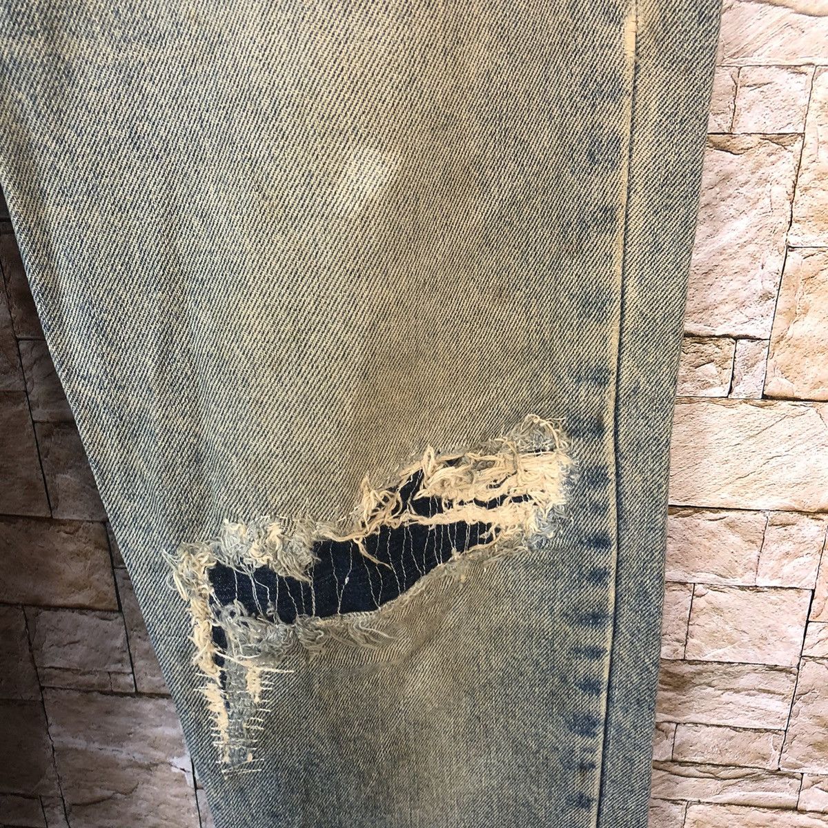 Levi's 512 Levis faded Blue ripped Distressed Denim Pants #A71 Size US 31 - 11 Thumbnail