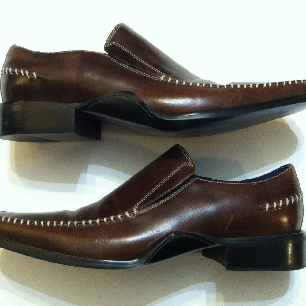 Robert Wayne ROBERT WAYNE MENS LEATHER SLIP-ON DRESS SHOES SIZE: 8.5D Size US 8.5 / EU 41-42 - 4 Thumbnail