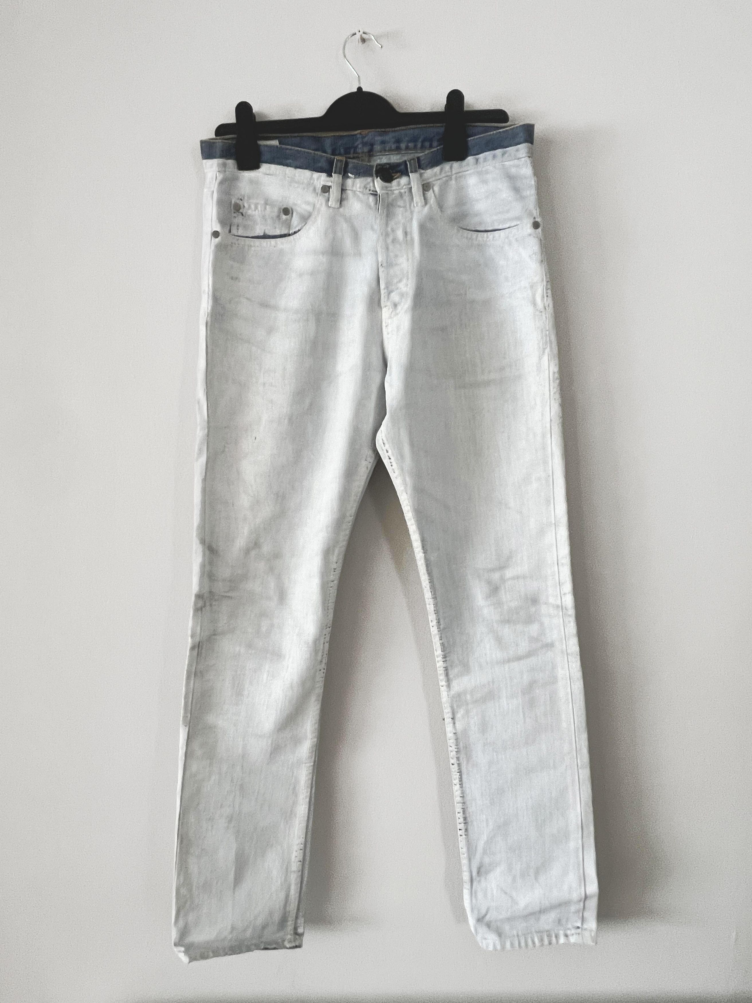Dries Van Noten Dries Van Noten White Painted Denim Jeans | Grailed 