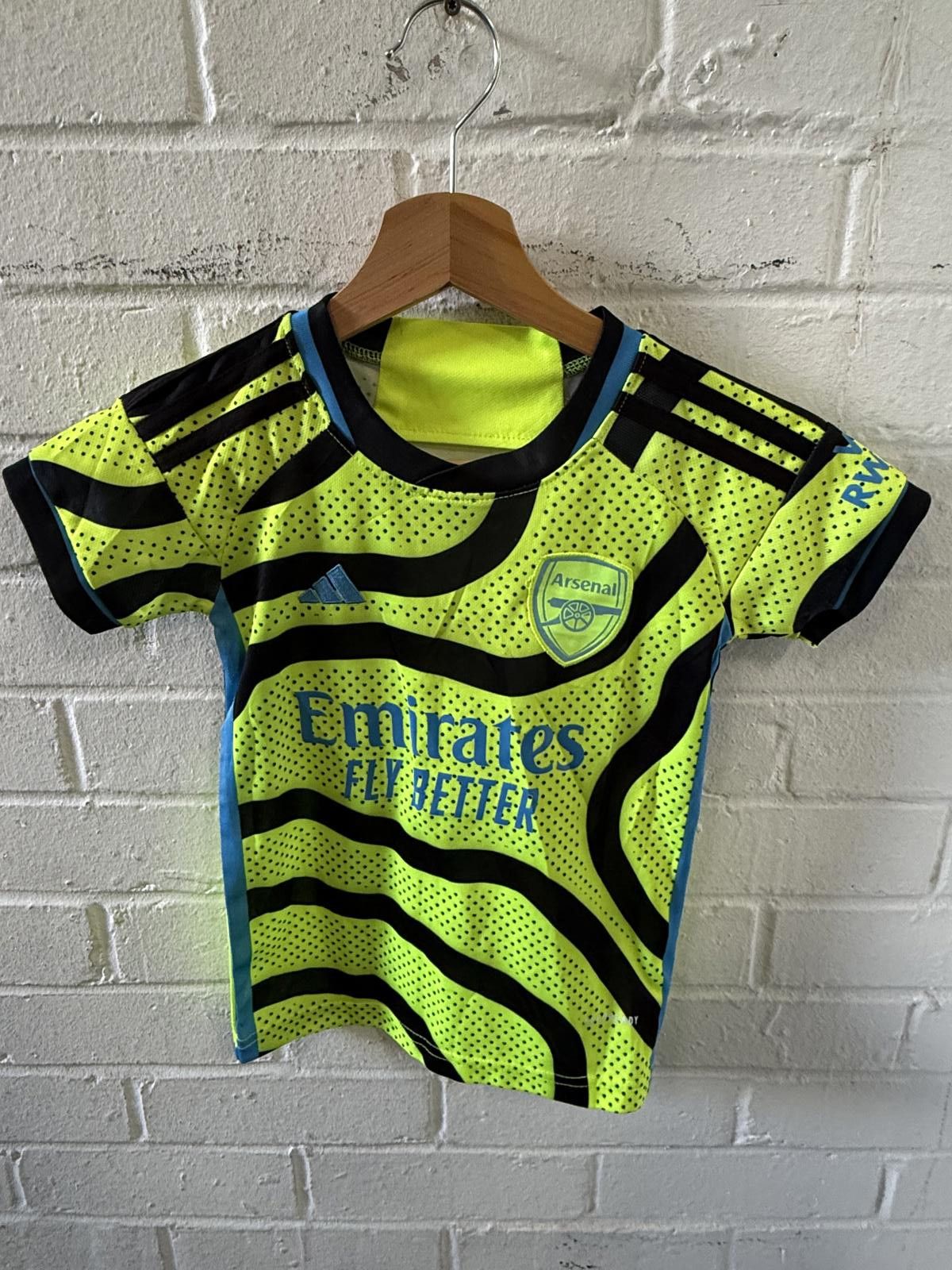 Adidas Arsenal Kids Football Jersey Rice 41 Neon Yellow Black Size US XS / EU 42 / 0 - 1 Thumbnail