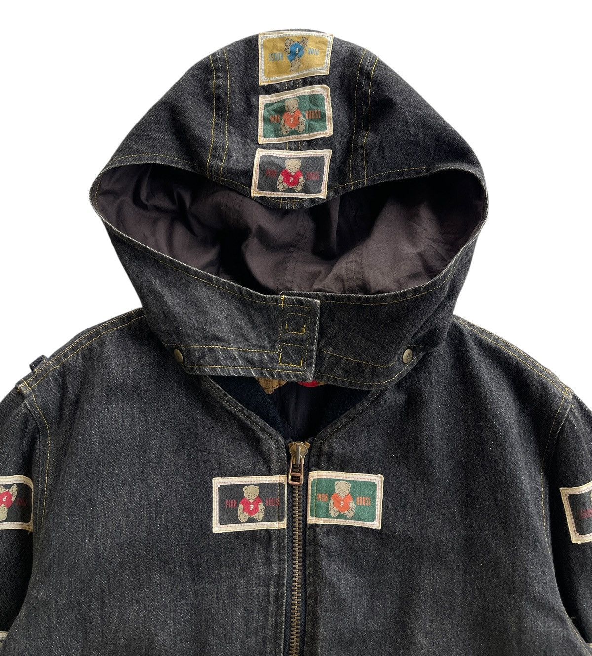 Pink House Parachute Denim Bomber Jacket Size US L / EU 52-54 / 3 - 7 Thumbnail