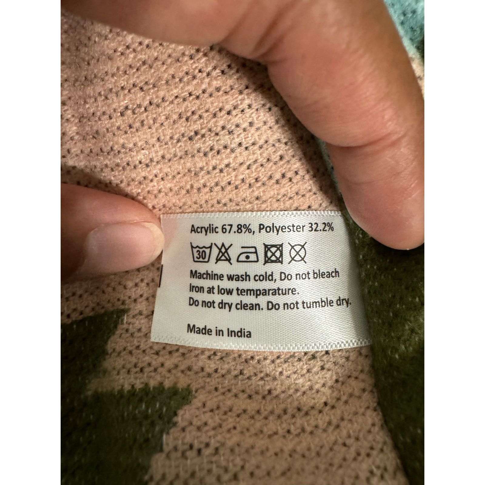 TAMSY Peach and Olive Color Open Front Jacquard One Size