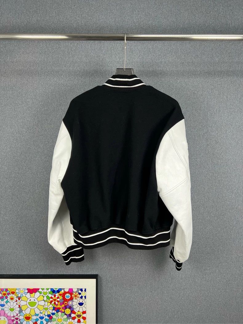 Givenchy Givenchy Size48 Black and White Wool Mixed Leather Baseball Size US M / EU 48-50 / 2 - 2 Thumbnail