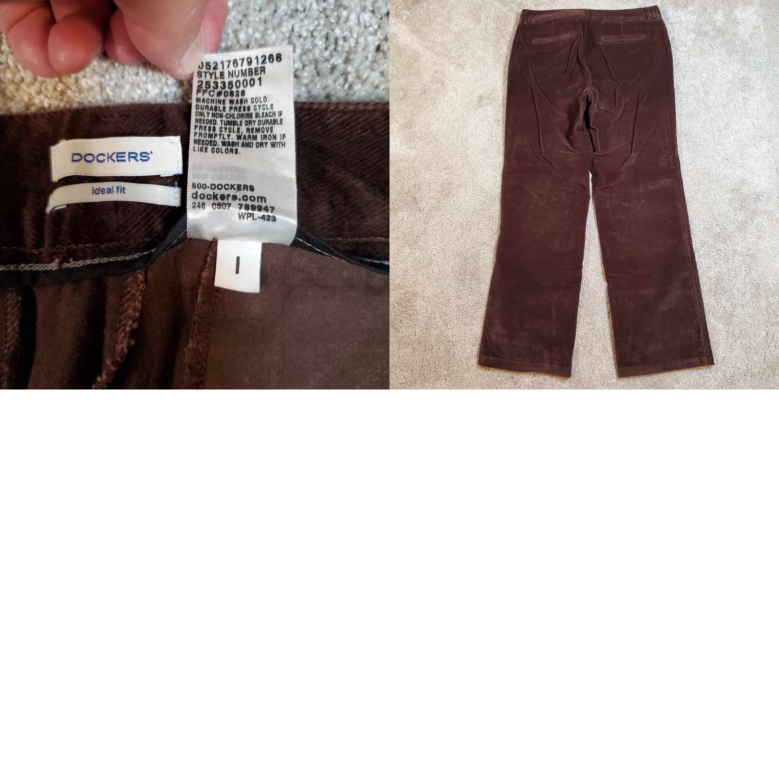 Dockers Dockers Women's Corduroy Pants Wide-Leg 14M Regular 30.5in Inseam Brown Chino Pockets Vintage? Size 36" / US 14 / IT 50 - 8 Thumbnail