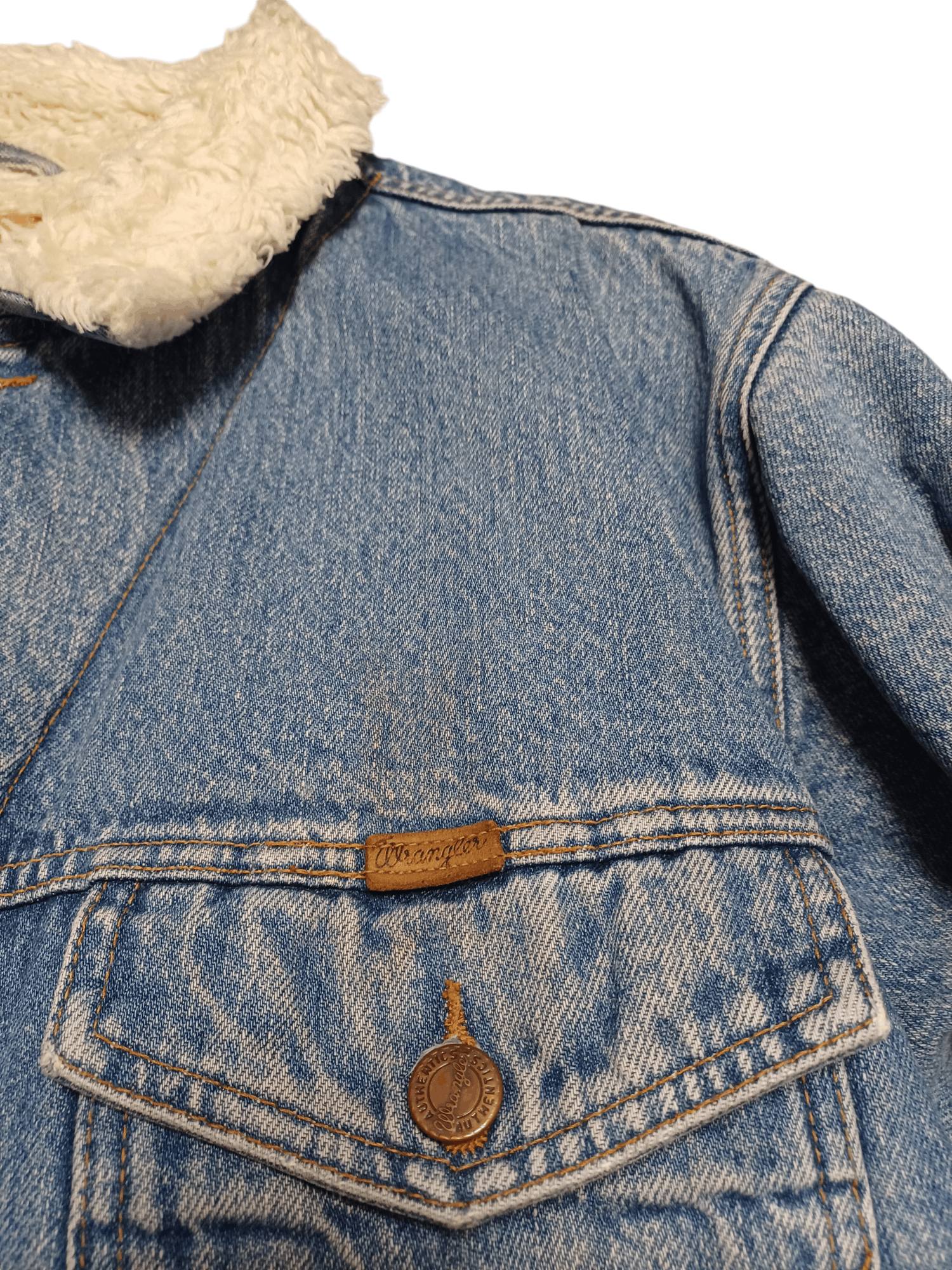Wrangler WRANGLER SHERPA VINTAGE MADE IN USA DENIM WARM WINTER JACKET Size US L / EU 52-54 / 3 - 3 Thumbnail