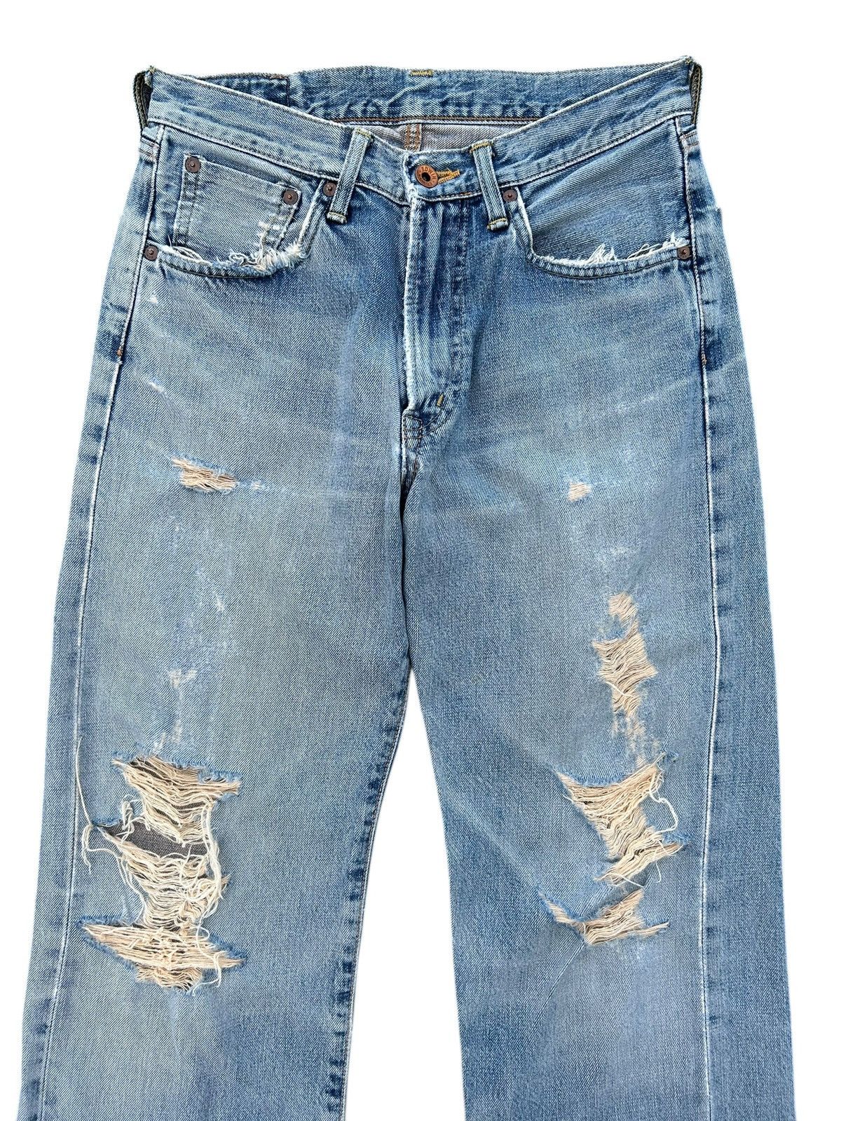 Kapital VINTAGE EDWIN 505X SELVEDGE DISTRESSED DENIM JEANS Size US 29 - 3 Thumbnail