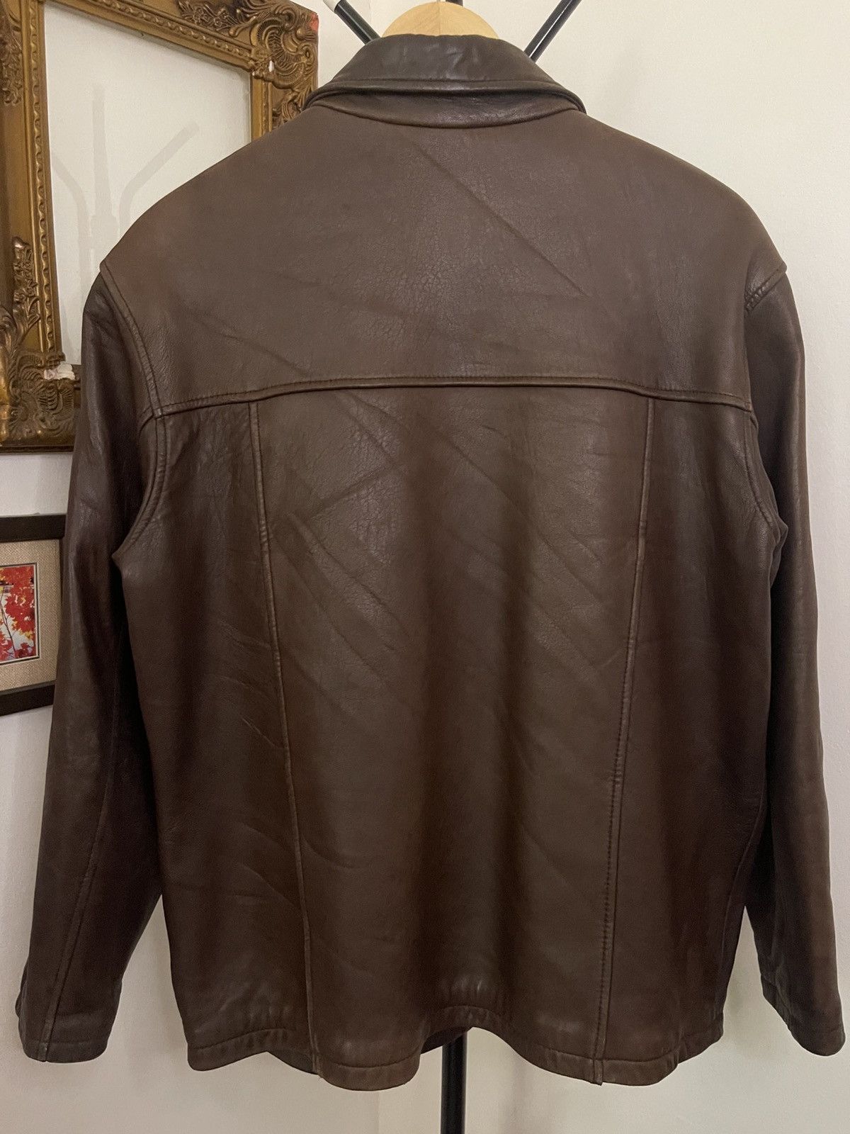 Vintage Vtg leather jacket Size US L / EU 52-54 / 3 - 3 Thumbnail