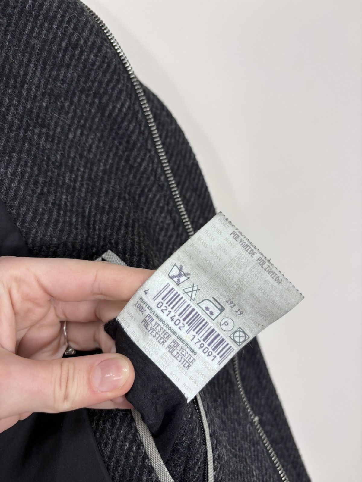 Hugo Boss Hugo Boss Men’s Herringbone Dark Grey Wool Blend Overcoat Size US M / EU 48-50 / 2 - 18 Thumbnail