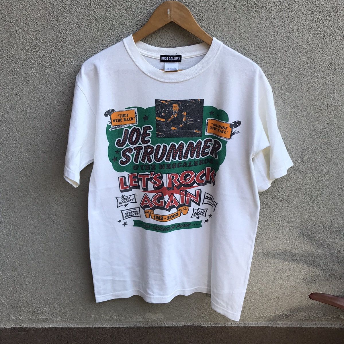 image of Band Tees x Vintage Joe Strummer Punk Band Tee The Clash in White, Men's (Size Medium)