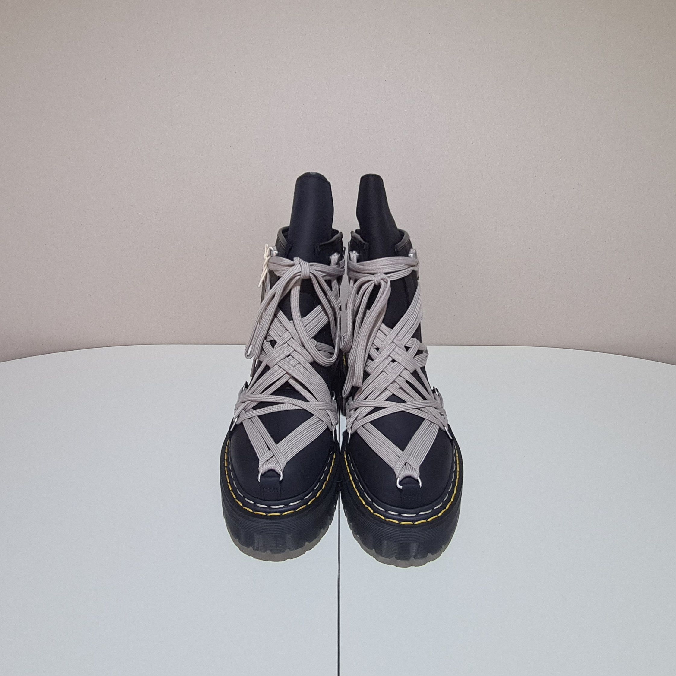 Dr. Martens × Rick Owens Rick Owens Dr. Martens 1460 Quad Sole Megalace Leather Boots Size US 9 / EU 42 - 4 Thumbnail
