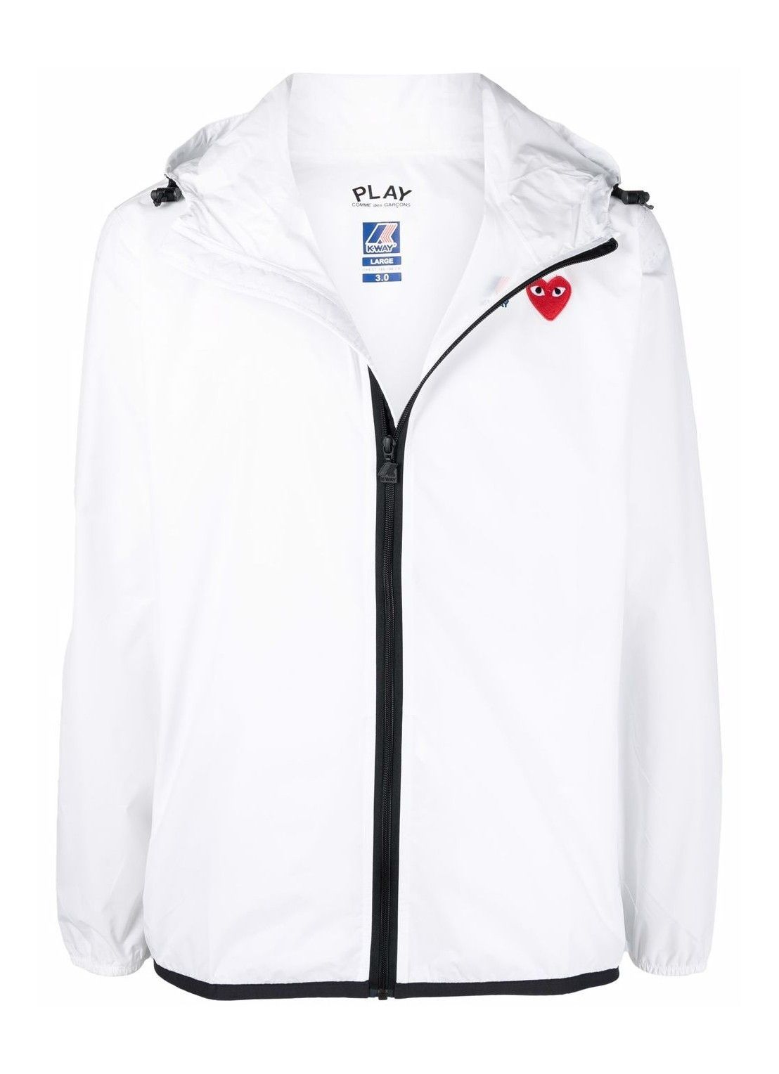 Comme des Garcons PLAY o1s22i1n0925 K-Way Ripstop Jacket in White Size US L / EU 52-54 / 3 - 1 Thumbnail