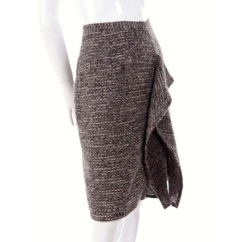 Oscar De La Renta Oscar de la Renta Black White Knee Length Pencil Skirt Size 30" / US 8 / IT 44 - 2 Thumbnail
