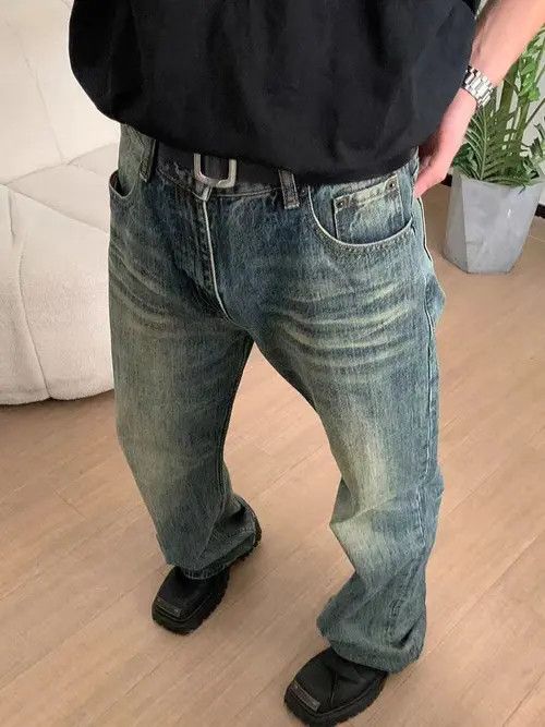 VIBE Doing old casual vintage loose washed micro flare jeans Size US 30 / EU 46 - 4 Thumbnail