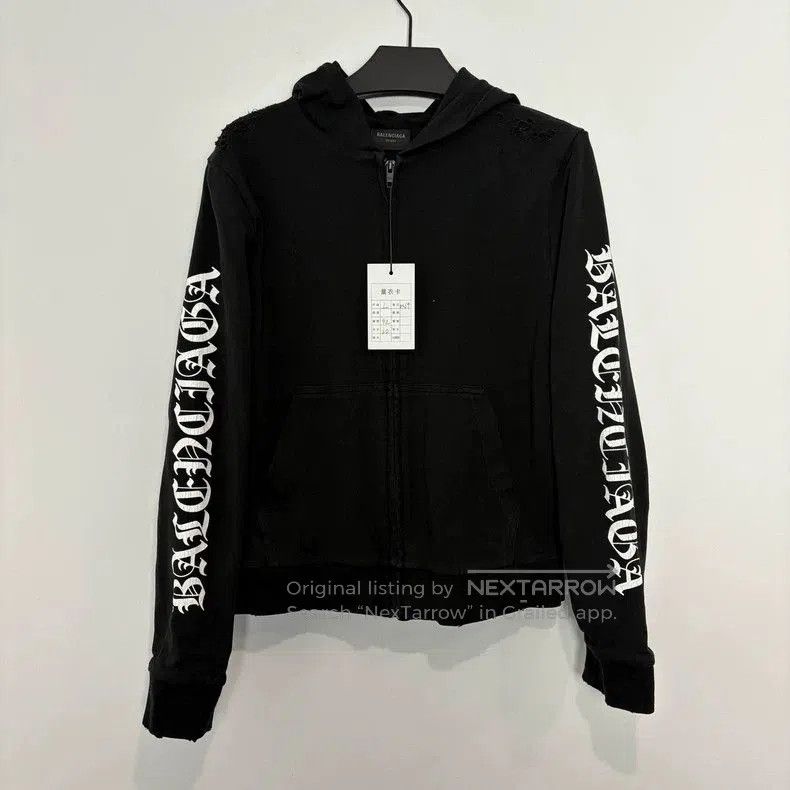 Balenciaga Balenciaga 24SS Distressed Hooded Jacket. Size US L / EU 52-54 / 3 - 1 Thumbnail