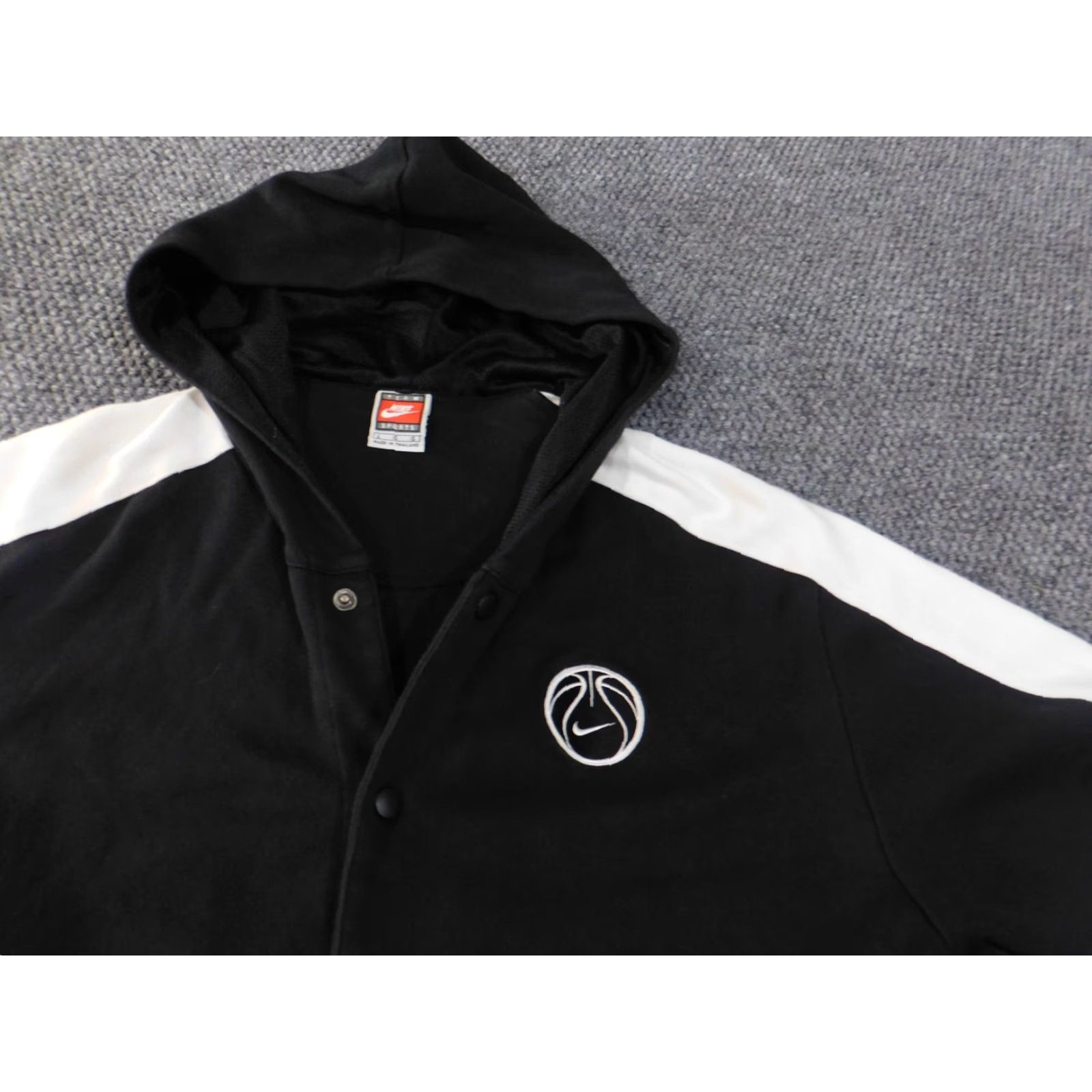Nike VINTAGE nike hoodie large men black snap 90s basketball stretch retro Size US L / EU 52-54 / 3 - 7 Thumbnail