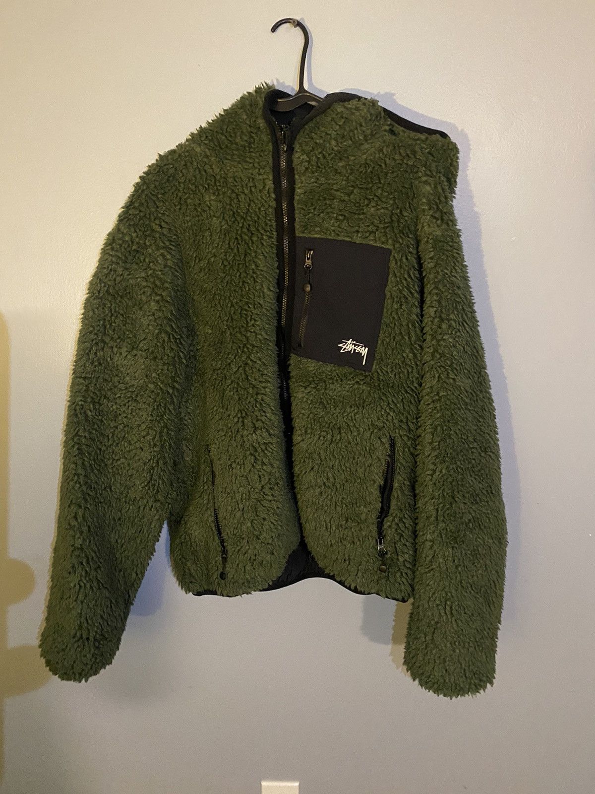 Image of Stussy Sherpa Jacket in Green, Men's (Size XL)