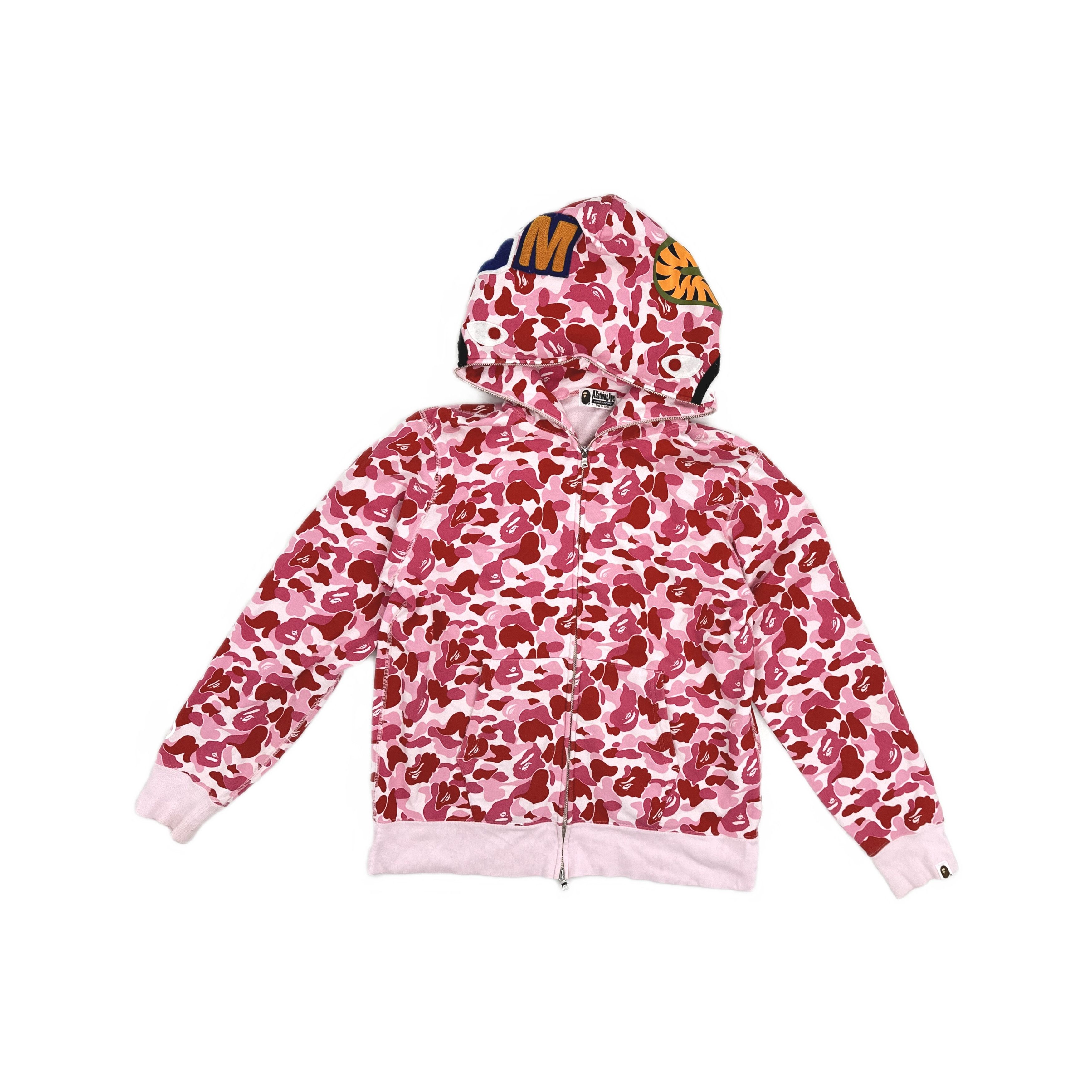 Bape A Bathing Ape Pink Camo Shark Hoodie Size L Size US L / EU 52-54 / 3 - 1 Thumbnail