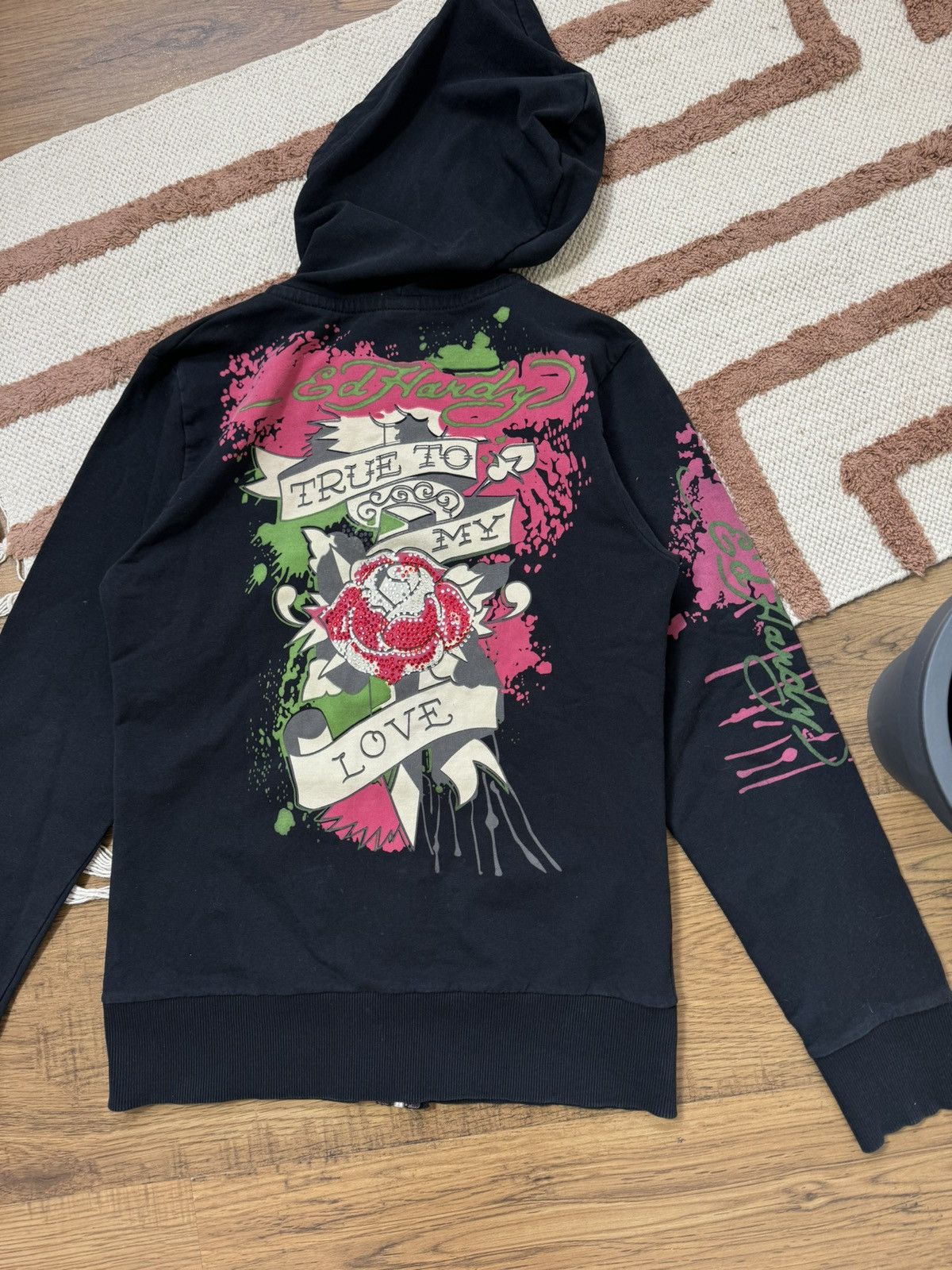 Ed Hardy VINTAGE ED HARDY PRINTED 2000s ZIP UP HOODIE Size XXL / US 16-18 / IT 52-54 - 8 Thumbnail