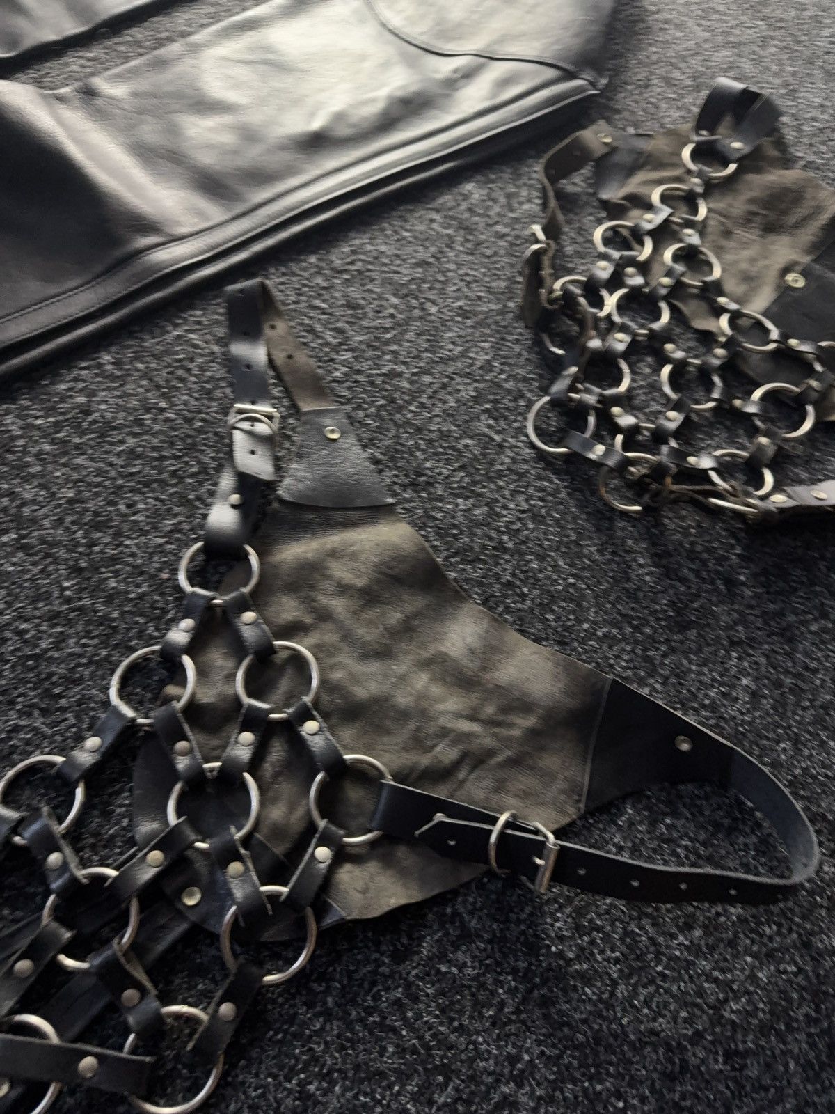 Japanese Brand Gothic BDSM Leather Leggings & Chain Harness Costume Size ONE SIZE - 7 Thumbnail