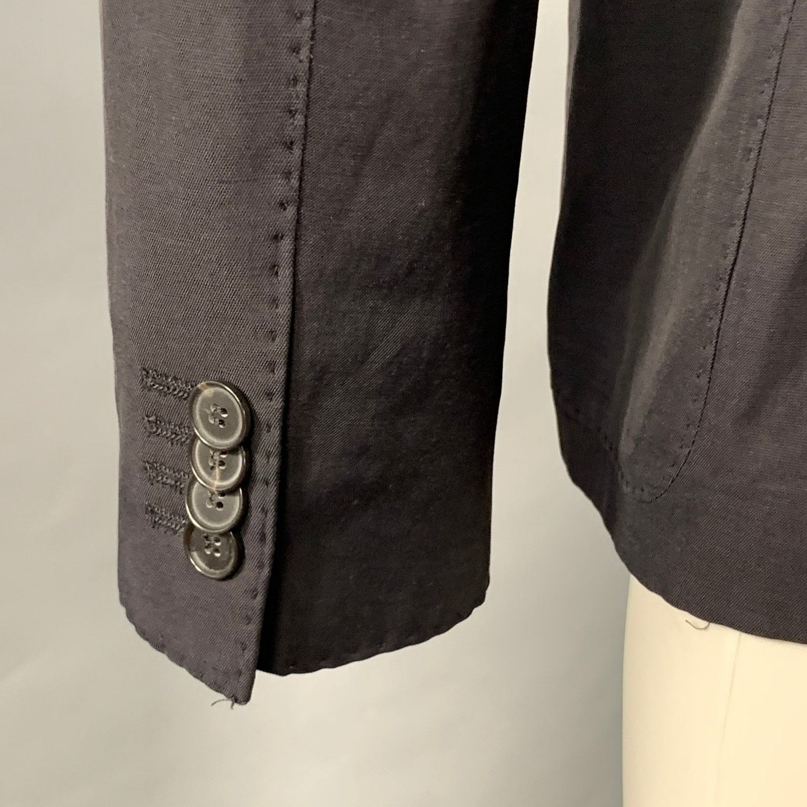 Acne Studios ACNE STUDIOS Size 34 Black Viscose Linen Cotton Sport Coat Size 34R - 4 Thumbnail