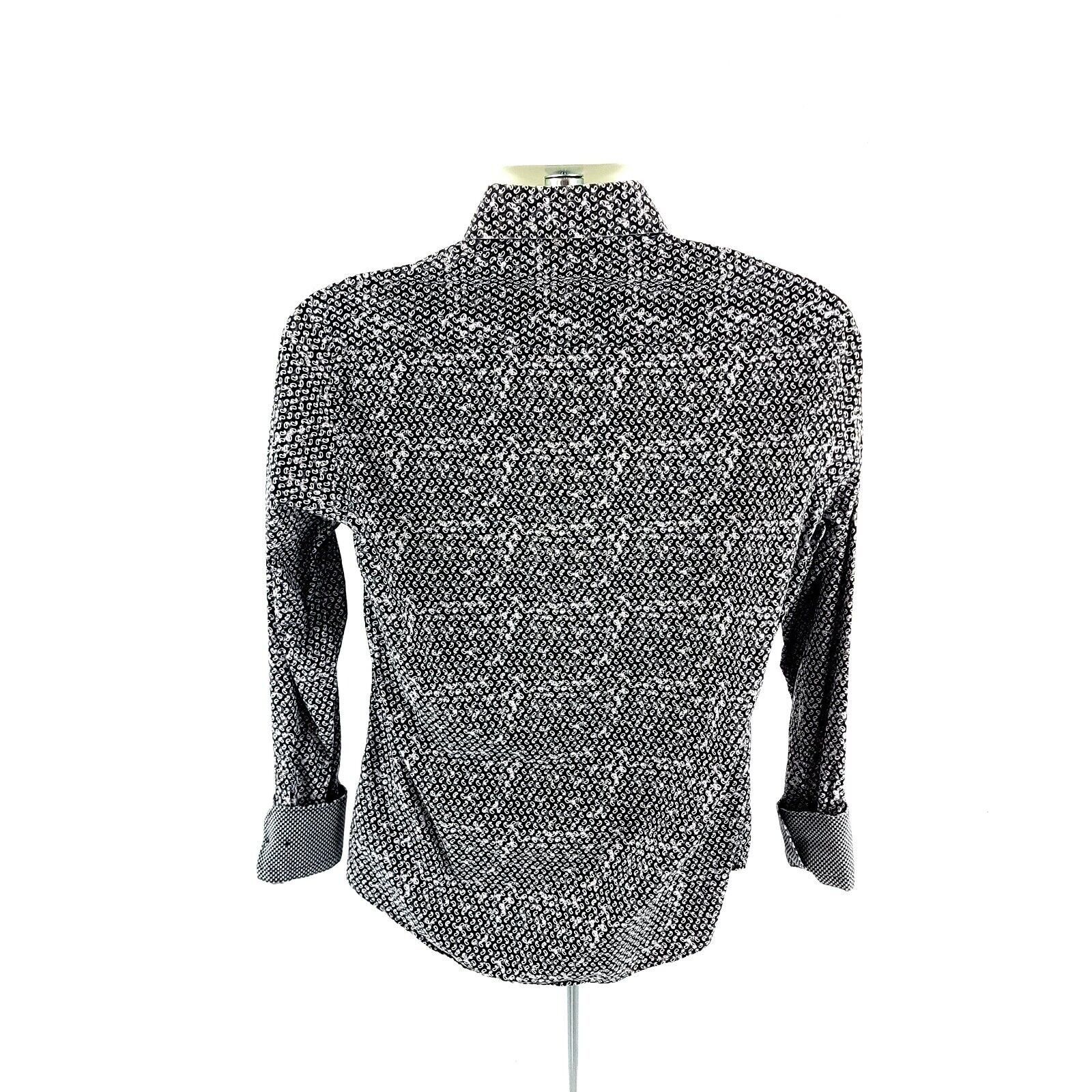 Stone Rose Stone Rose Size 2 Men's Paisley Gray Flip Cuff Cotton Collar Size US XS / EU 42 / 0 - 6 Thumbnail