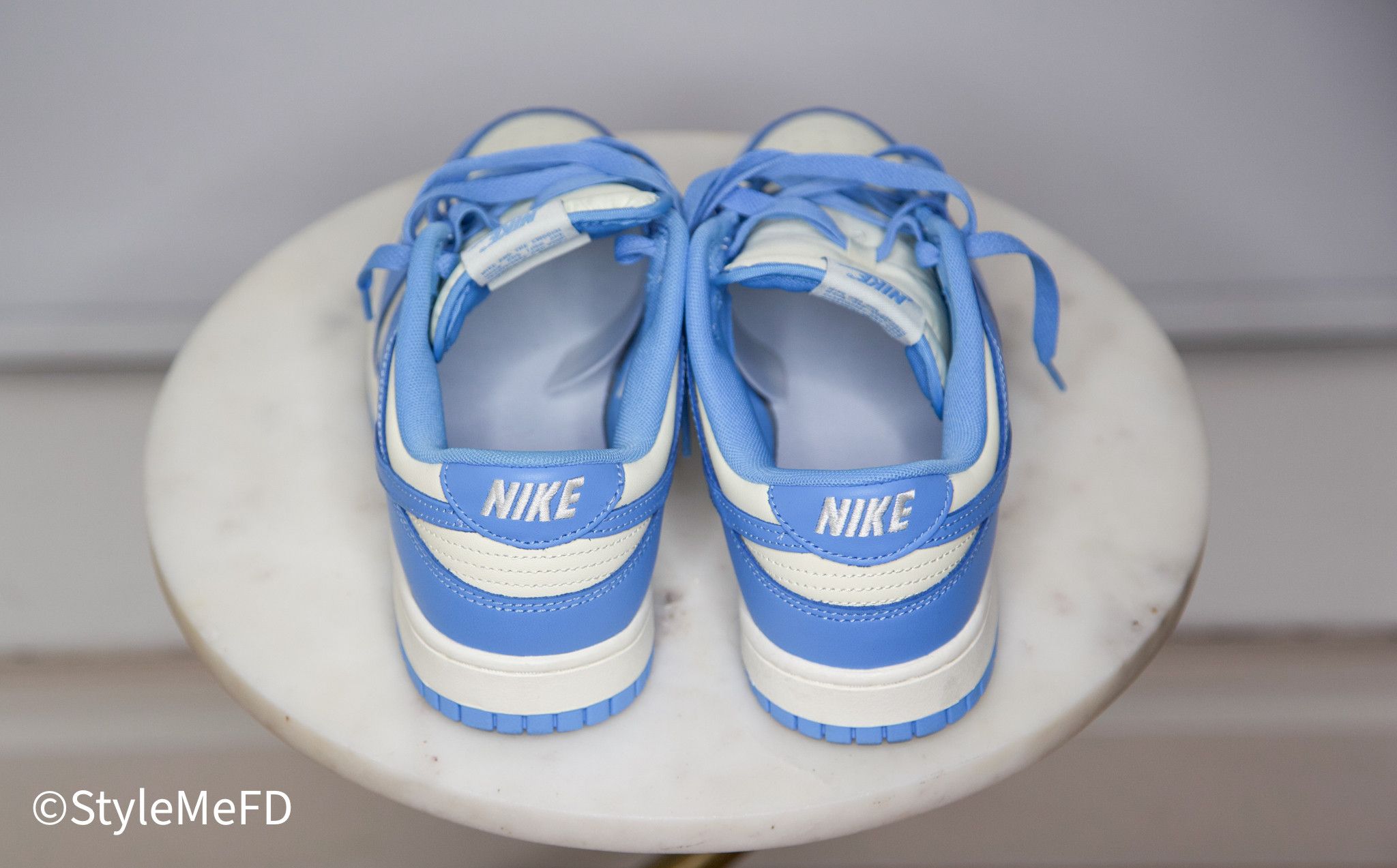 Nike NIKE OFF-WHITE & BLUE DUNK LOW RETRO SNEAKERS Size US 8.5 / EU 41-42 - 4 Thumbnail