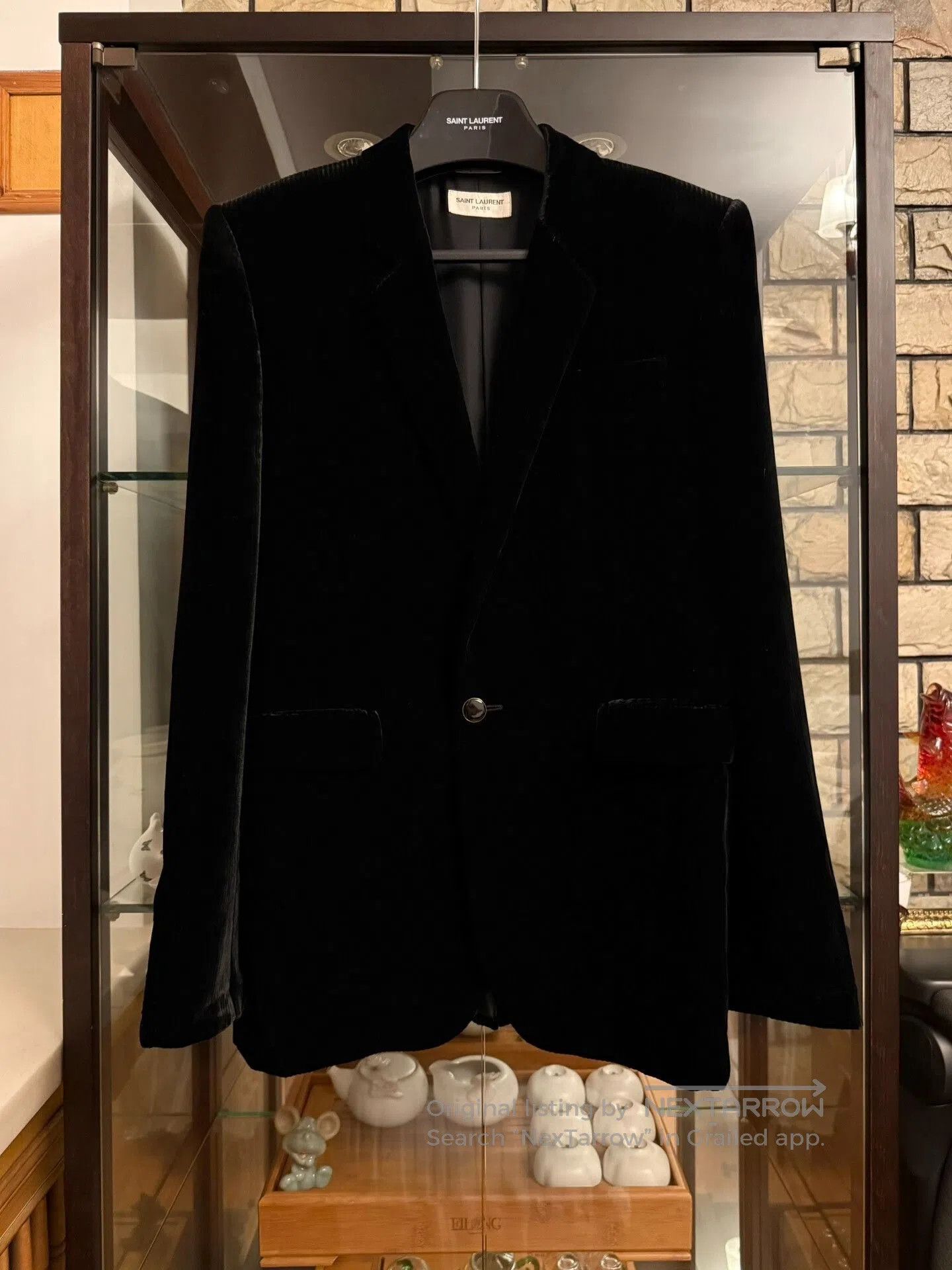 Saint Laurent Paris Saint Laurent 20FW Runway Black Velvet Striped Suit. Size US M / EU 48-50 / 2 - 2 Thumbnail