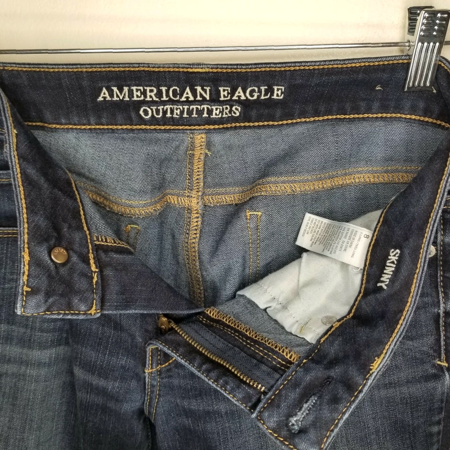 American Eagle Outfitters American Eagle Jeans Womens Skinny Dark Blue Size 8 Size 30" / US 8 / IT 44 - 3 Thumbnail
