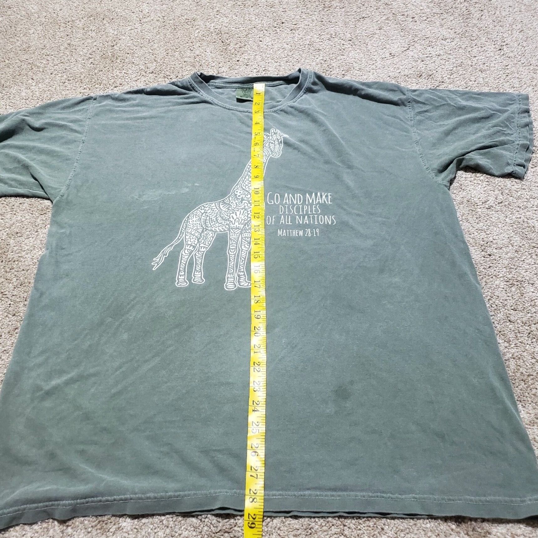 Vintage VINTAGE Matthew 28:19 Bible Verse T-Shirt Unisex Adults XL Green Short Sleeve Adult XL Green Bible Verse Shirt 90s Concert? Size US XL / EU 56 / 4 - 6 Thumbnail