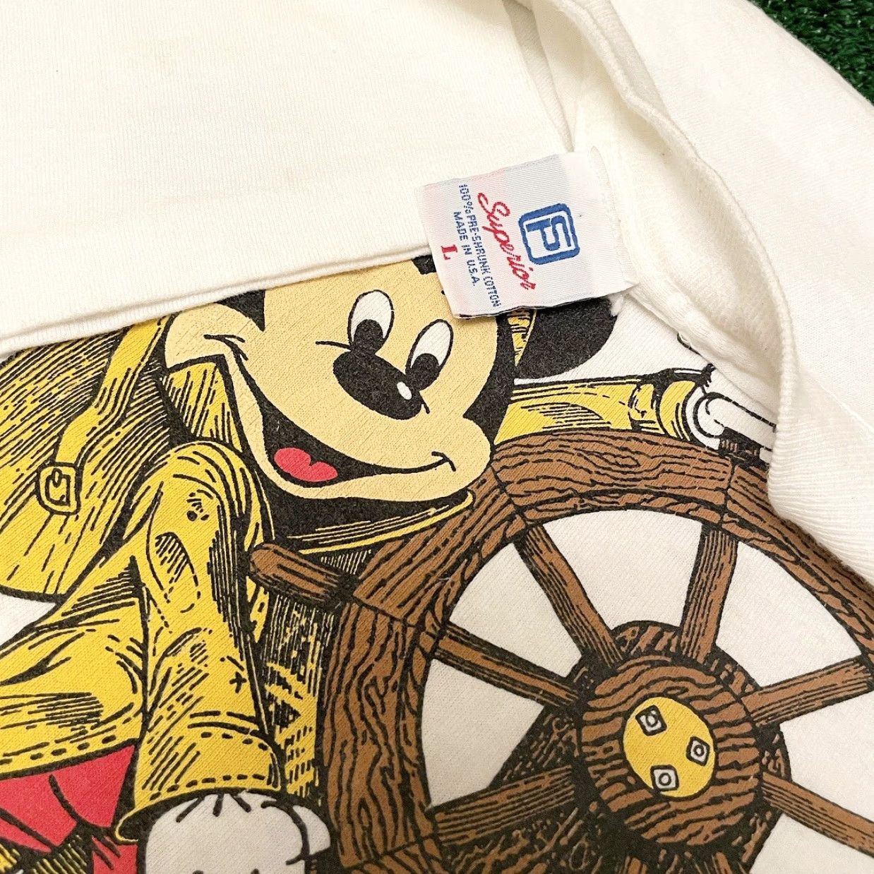 Disney VINTAGE 90s Disney Mickey Mouse Sailing Sailor Shirt Mens L White Disney Mickey Mouse Sailing Sailor VTG 1998 January Mens L Size US L / EU 52-54 / 3 - 2 Thumbnail