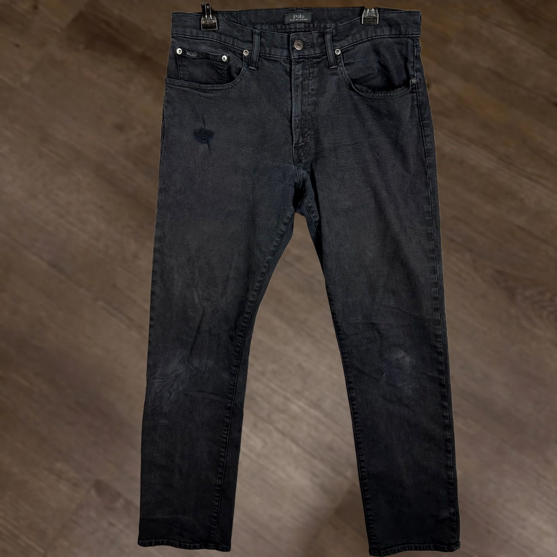Polo Ralph Lauren Polo Ralph Lauren The Hampton Jeans Mens 32X32 Black Relaxed Straight 5 Pocket Size US XS / EU 42 / 0 - 1 Thumbnail