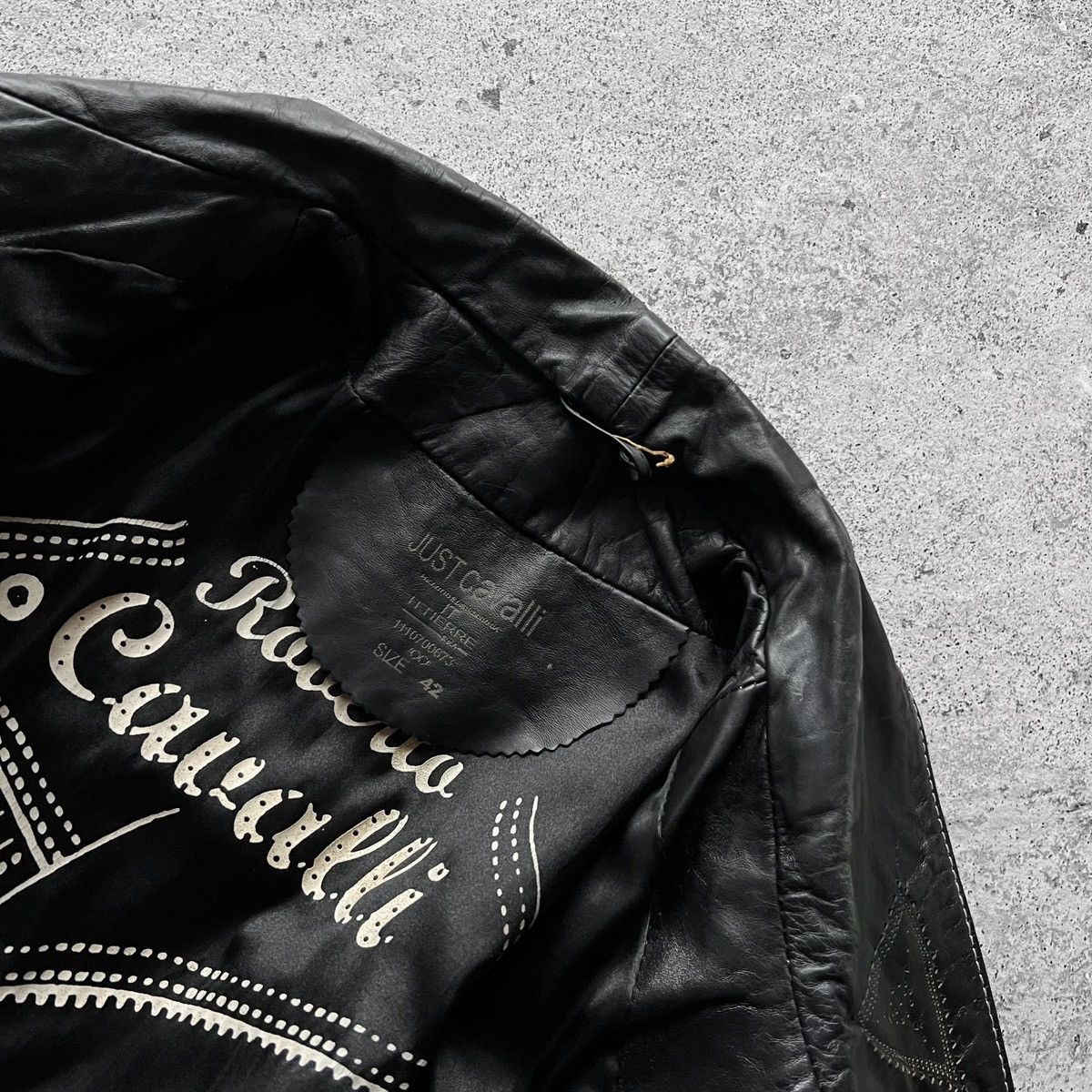 Just Cavalli × Vintage Just Cavalli Womens Vintage Rare Black Real Leather Jacket Size S / US 4 / IT 40 - 10 Thumbnail