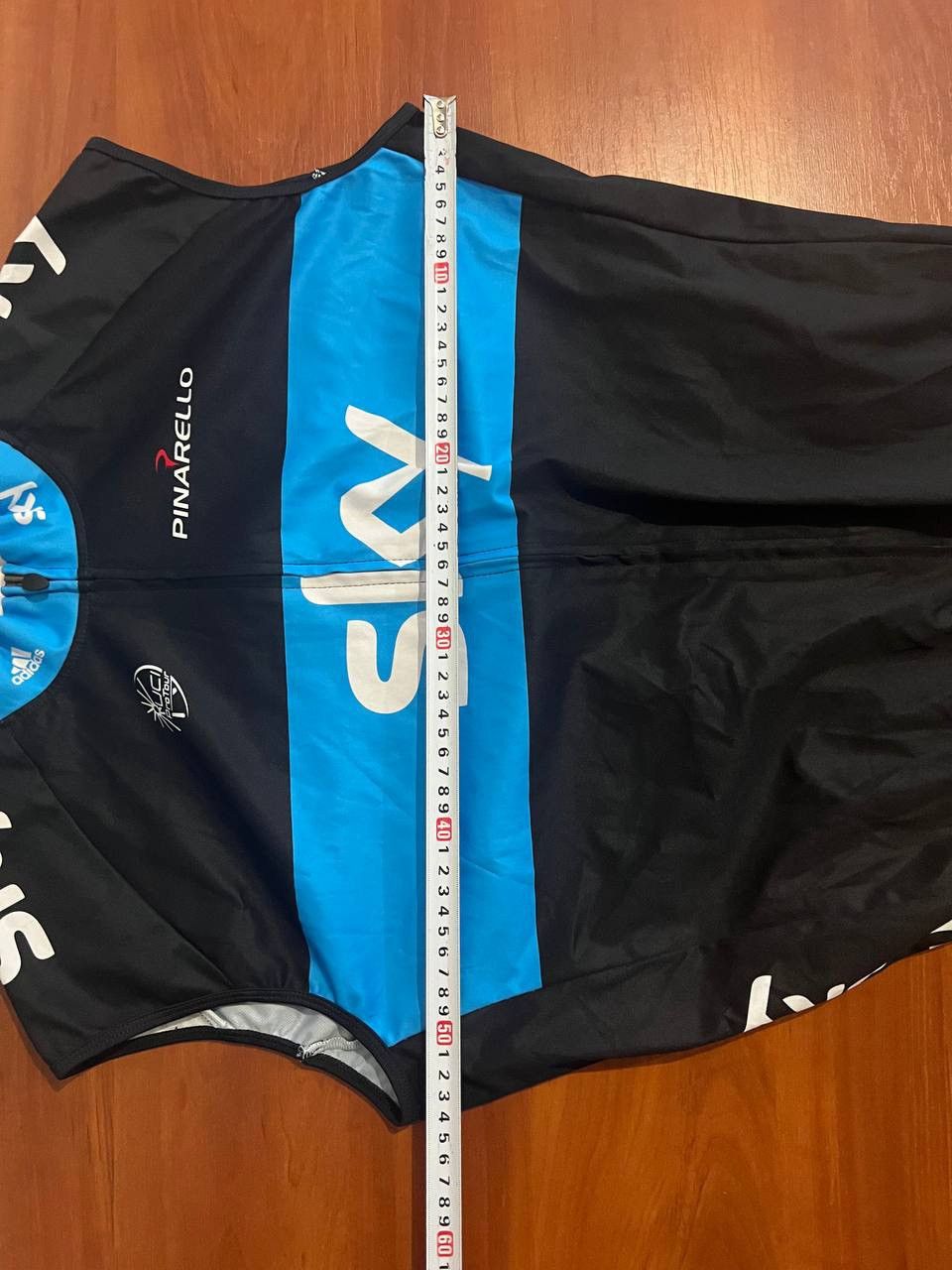 Adidas 2010 ADIDAS PINARELLO SKY CYCLING SLEEVELESS UCI PRO JERSEY Size US XL / EU 56 / 4 - 15 Thumbnail
