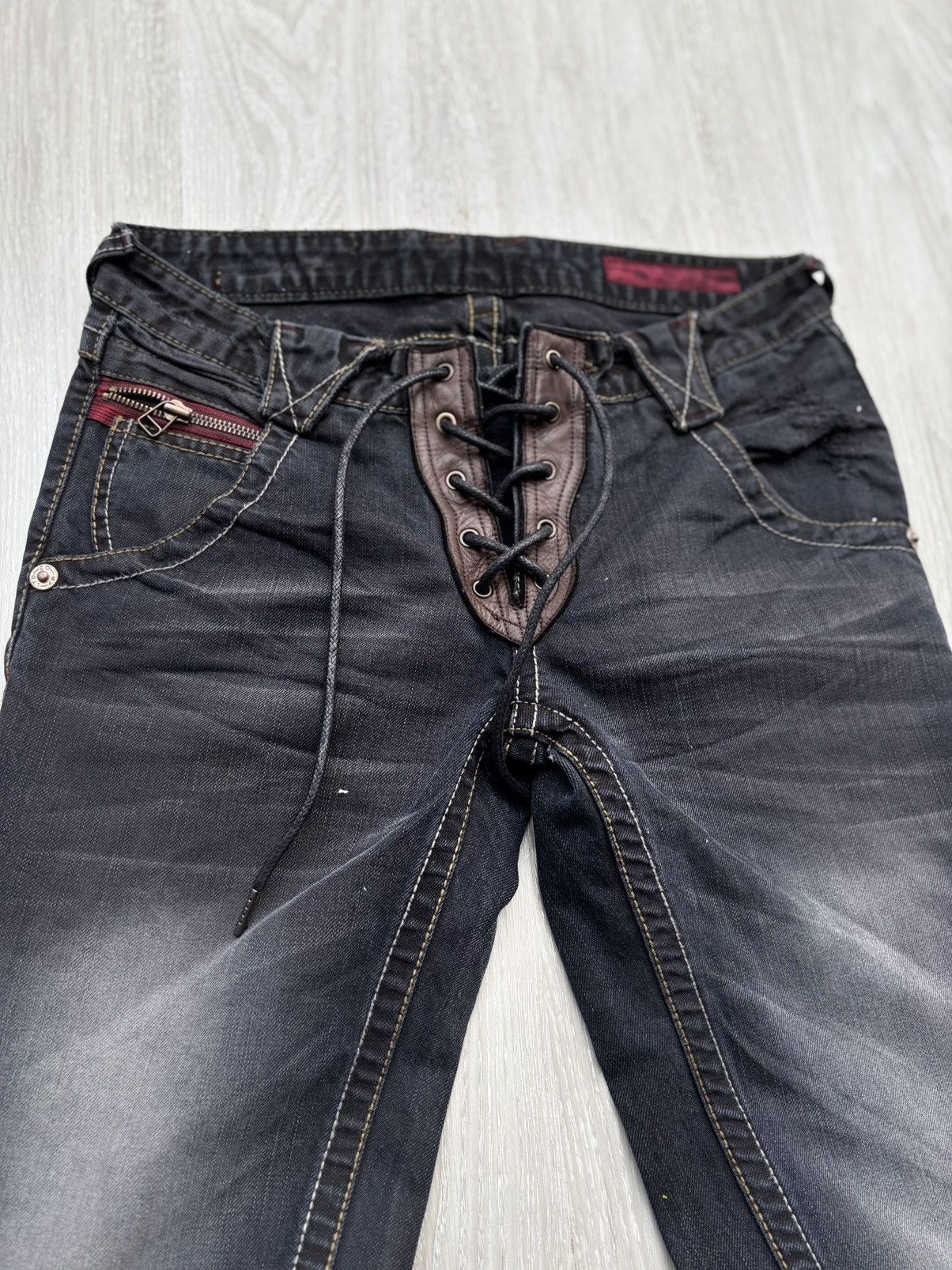 Japanese Brand VERTGARMENTS lace up flare jeans Size US 28 / EU 44 - 2 Thumbnail