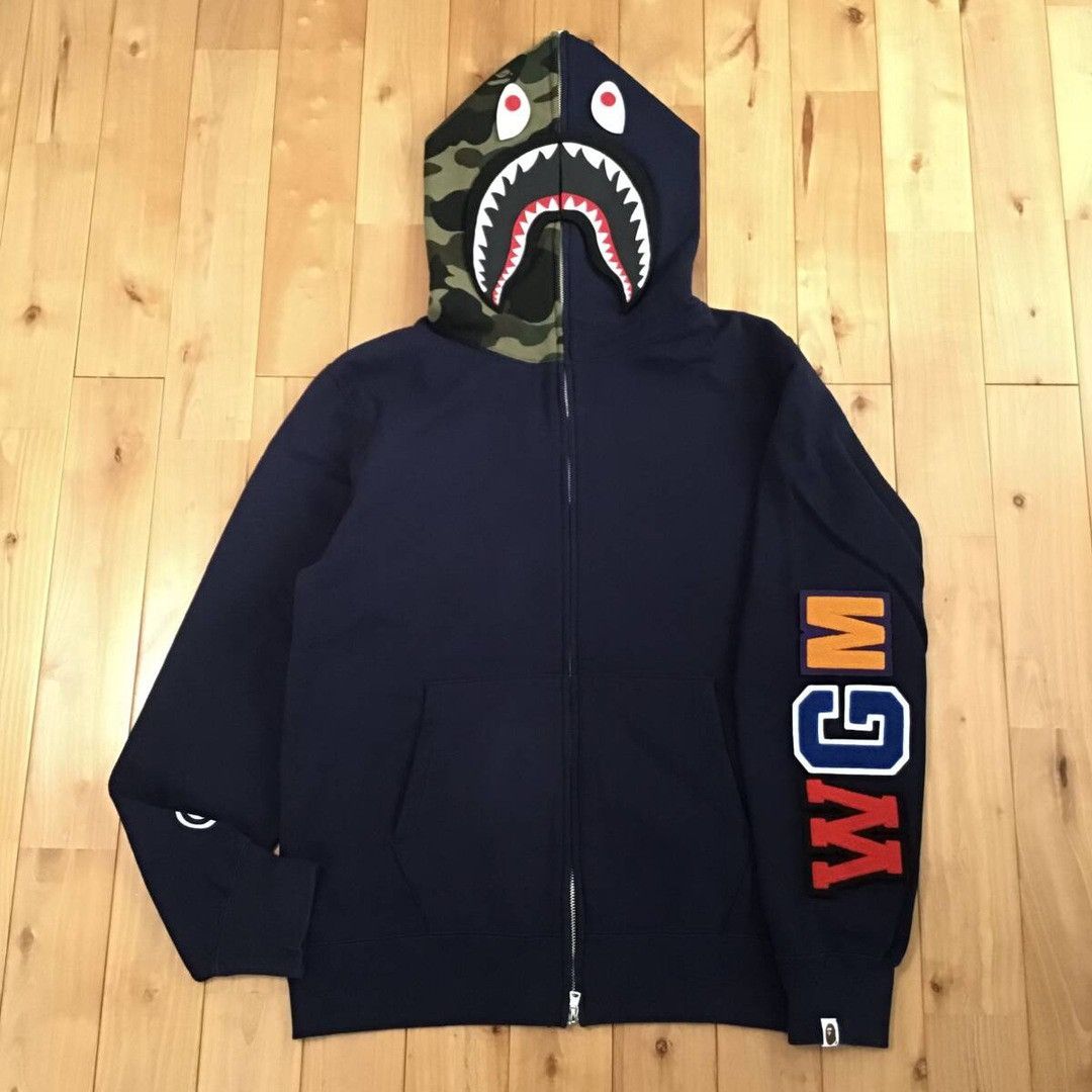 Bape BAPE DETACHABLE Shark full zip hoodie navy x 1st camo green Size US XL / EU 56 / 4 - 2 Thumbnail