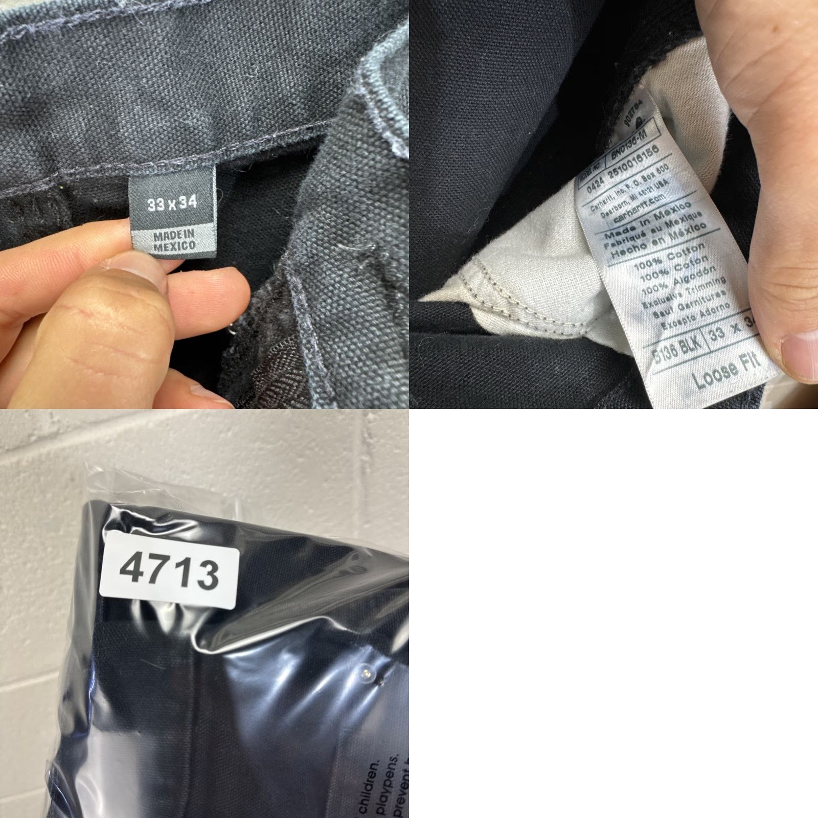 Carhartt VINTAGE Carhartt Pants Carpenter 5-Pocket Black 33x34 Mens Size US 33 - 10 Thumbnail