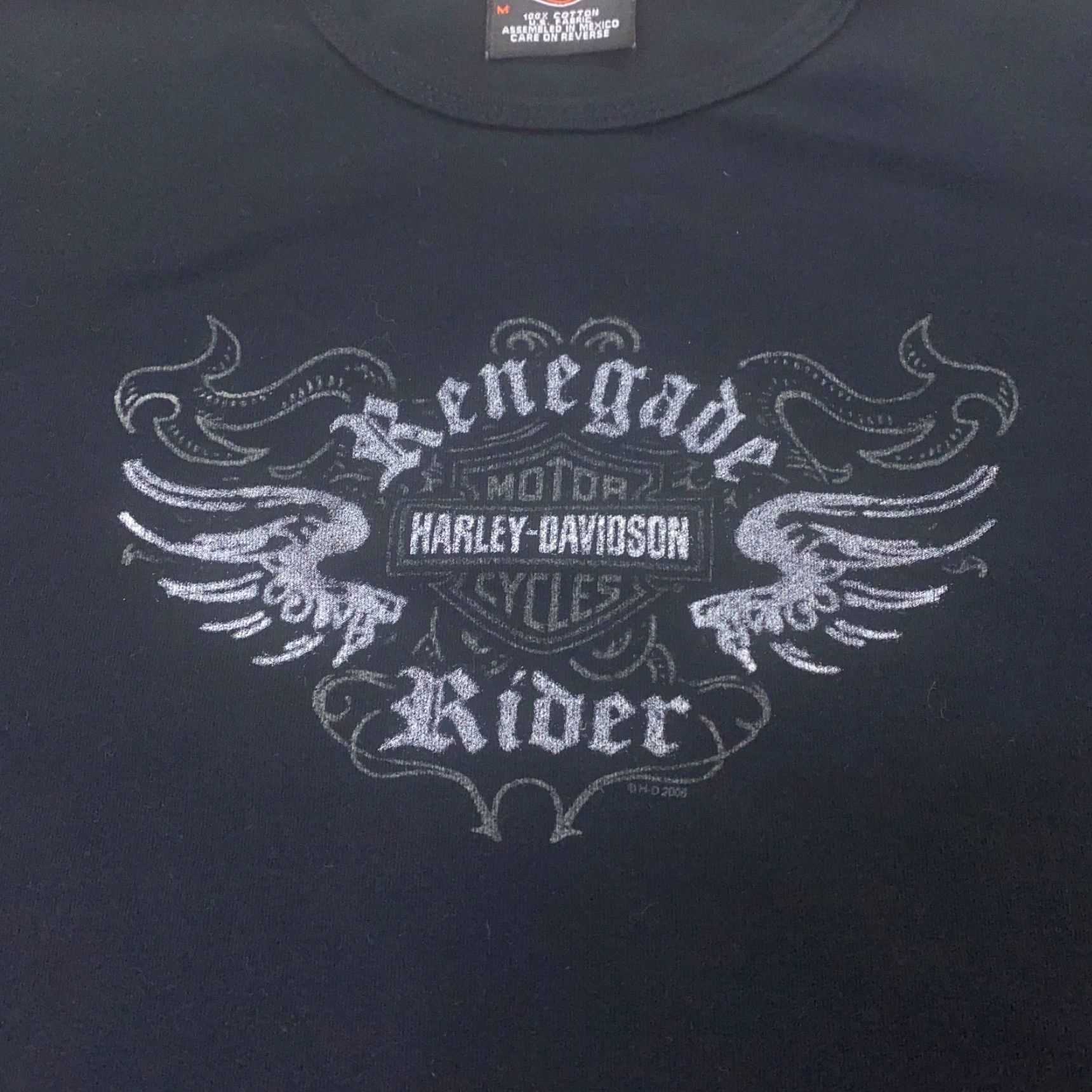 Harley Davidson VINTAGE Harley-Davidson Womens Shirt T-Shirt Regular Black 100% Cotton Jersey Short Sleeve Crew Neck Basic Motorcycle Size M / US 6-8 / IT 42-44 - 2 Thumbnail