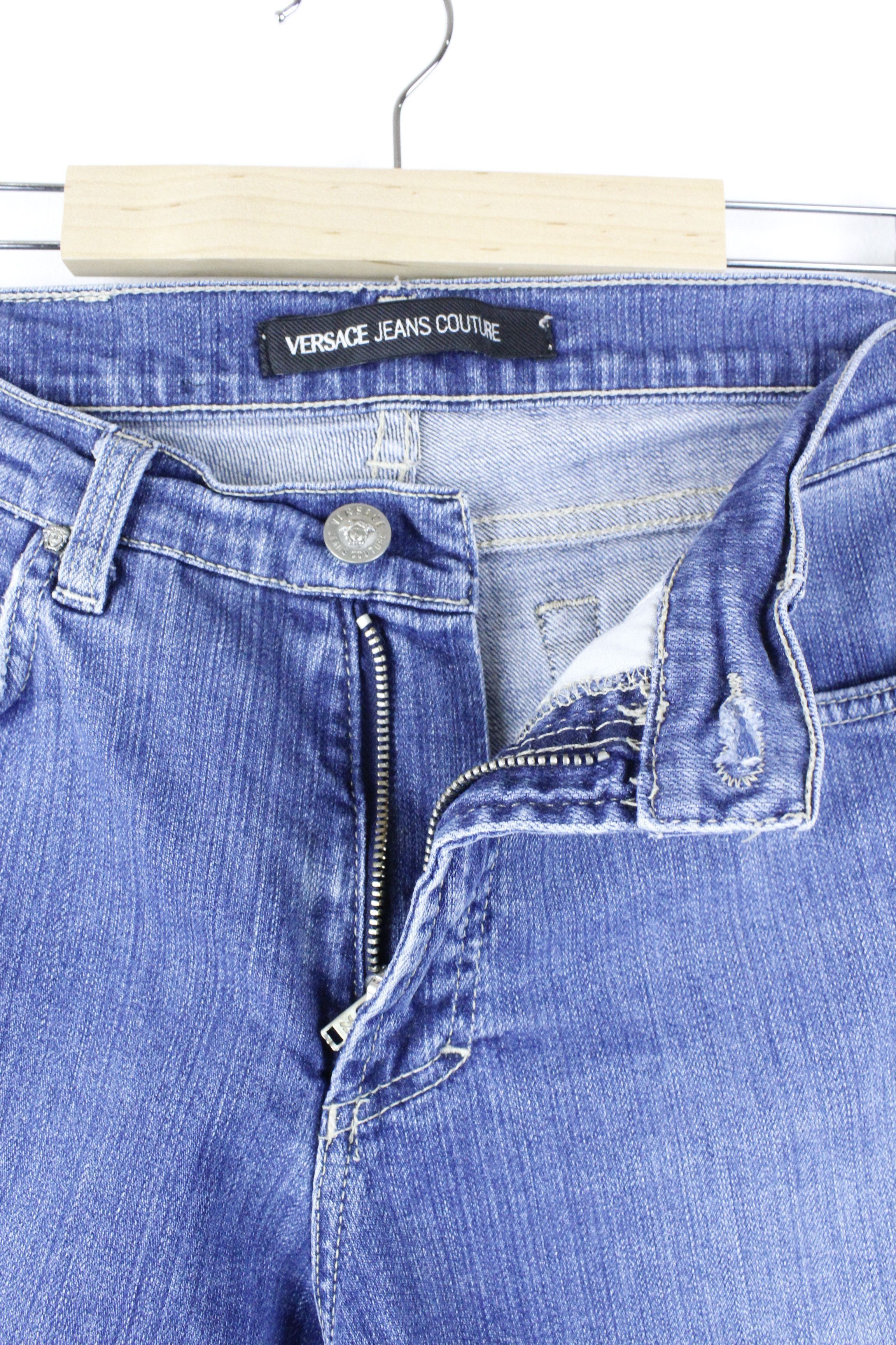 Versace × Versace Jeans Couture × Vintage Vintage Versace Jeans Couture Low Waist & Flared Jeans Size 28" / US 6 / IT 42 - 4 Thumbnail