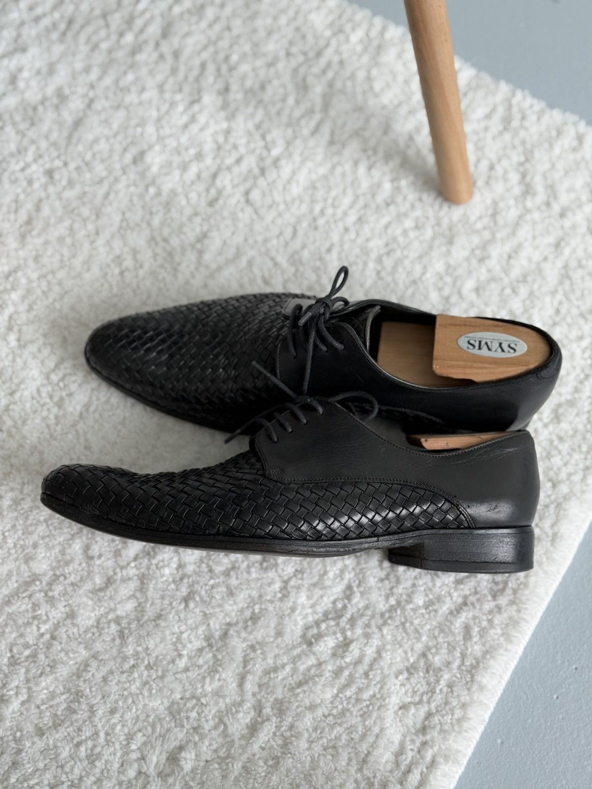 Dolce & Gabbana Dolce & Gabbana Intrecciato Woven Leather Derby Shoes Black Size US 10 / EU 43 - 6 Thumbnail