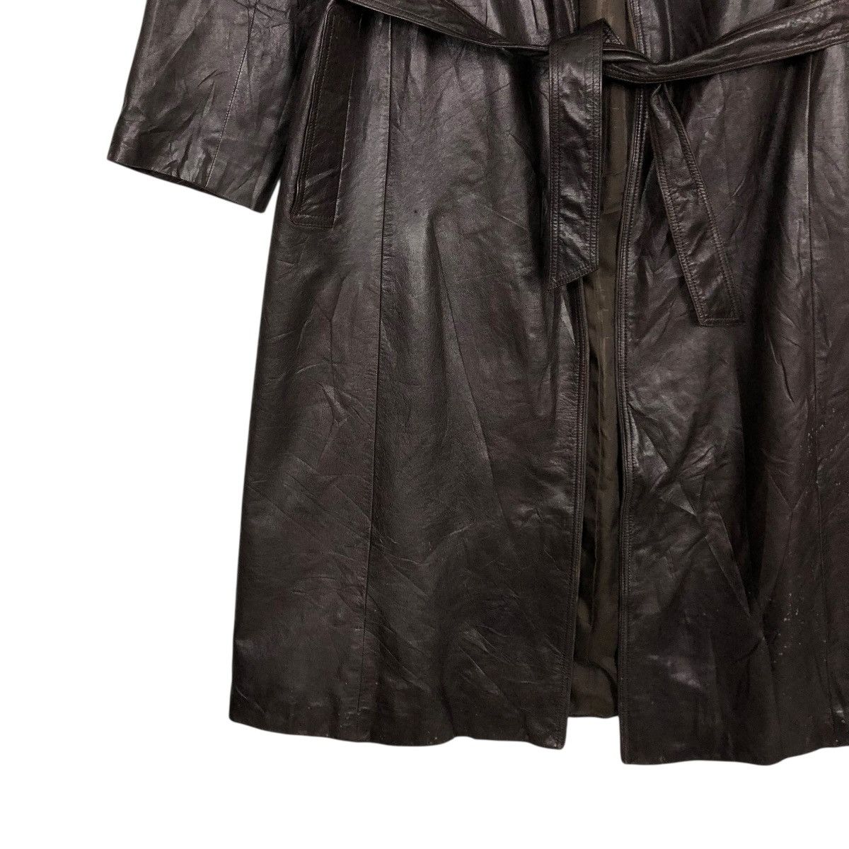 Vintage 🔥VINTAGE LEATHER LONG JACKET MINK FUR COLLAR LEATHACK JAPAN Size M / US 6-8 / IT 42-44 - 5 Thumbnail