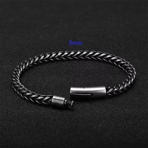Vintage Black Stainless Steel Mesh Bracelets For Men Size ONE SIZE - 2 Thumbnail