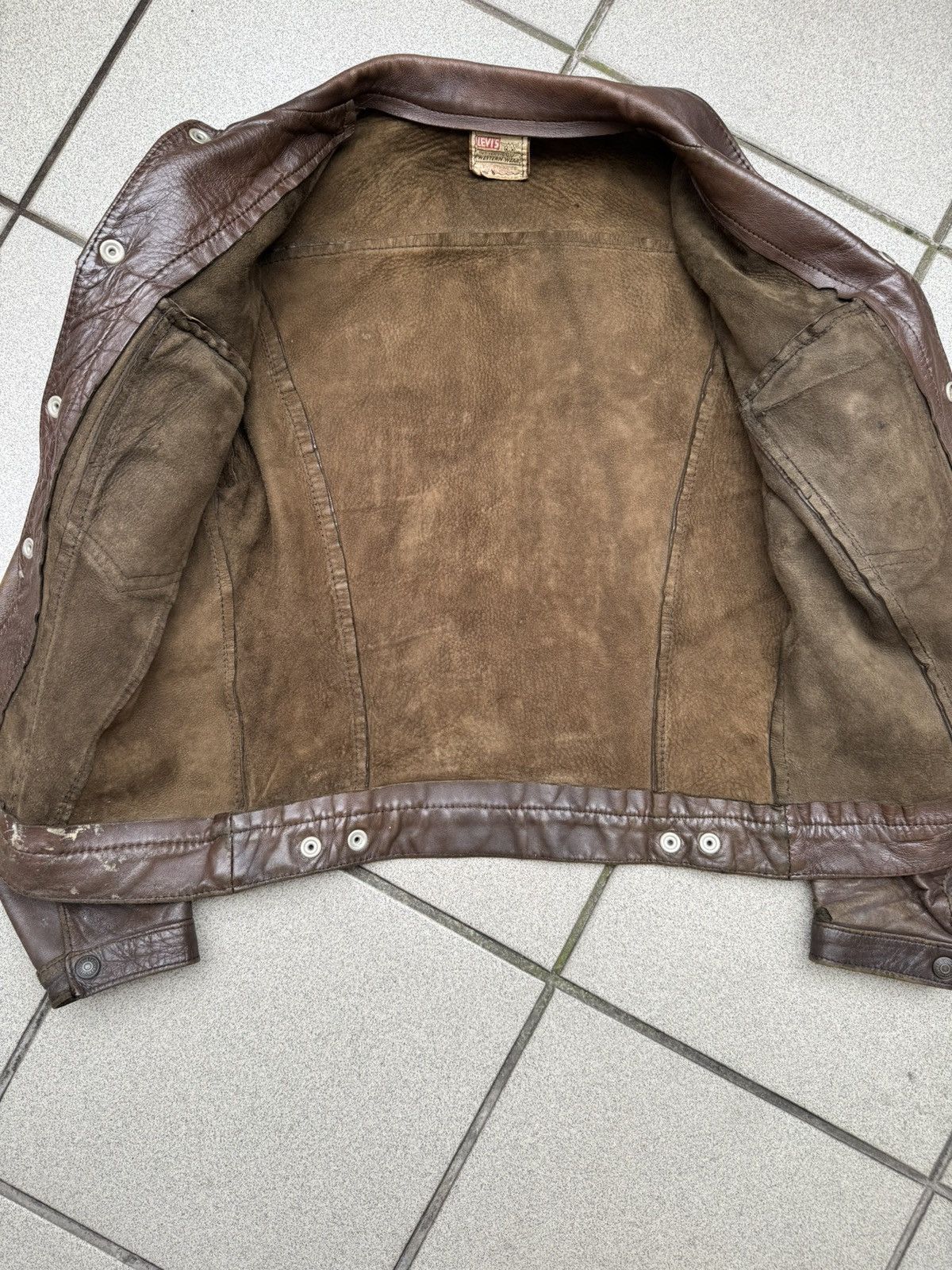Levi's Vtg 1950s Levi’s ‘short horn’ Big E Leather Jacket Size US S / EU 44-46 / 1 - 8 Thumbnail