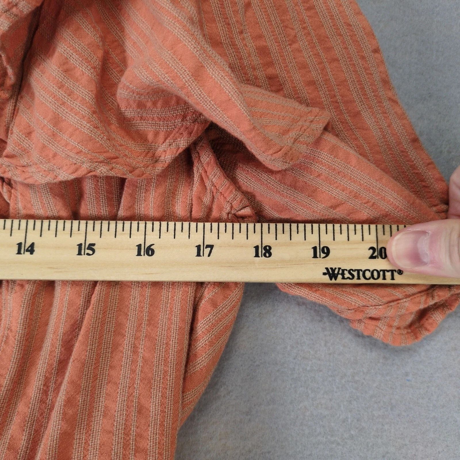 Free People Free People Orange Striped Peasant Crop Top Button Up Shirt Size M / US 6-8 / IT 42-44 - 6 Thumbnail