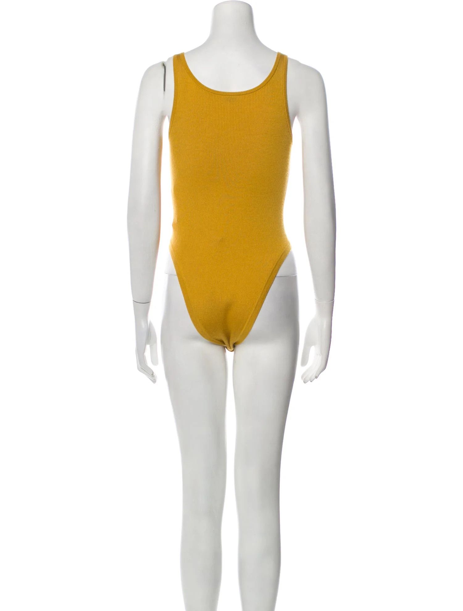 Saint Laurent Paris o1s1wg111124 Bodysuits Tank Top Laine Safran in Yellow Size XS / US 0-2 / IT 36-38 - 3 Thumbnail