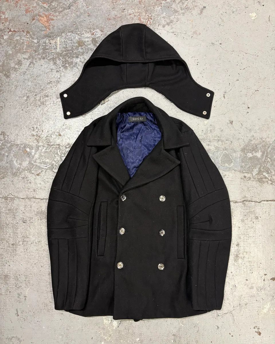 Gucci 2000s Gucci Black Wool Double-Breasted Coat Size US M / EU 48-50 / 2 - 2 Thumbnail
