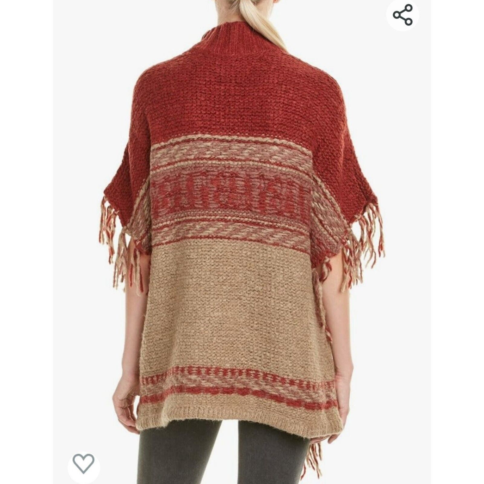Free People Free People Labyrinth Wool Angora Blend Knit Poncho sweater Size XS / US 0-2 / IT 36-38 - 2 Thumbnail
