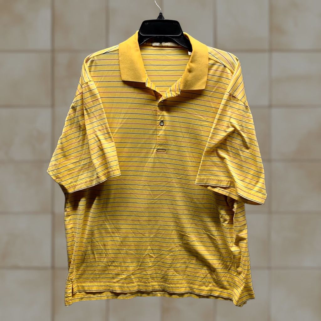 Vintage VINTAGE Fairway & Greene Polo Shirt Adult Large Yellow Striped Cotton Mens Size US L / EU 52-54 / 3 - 1 Thumbnail